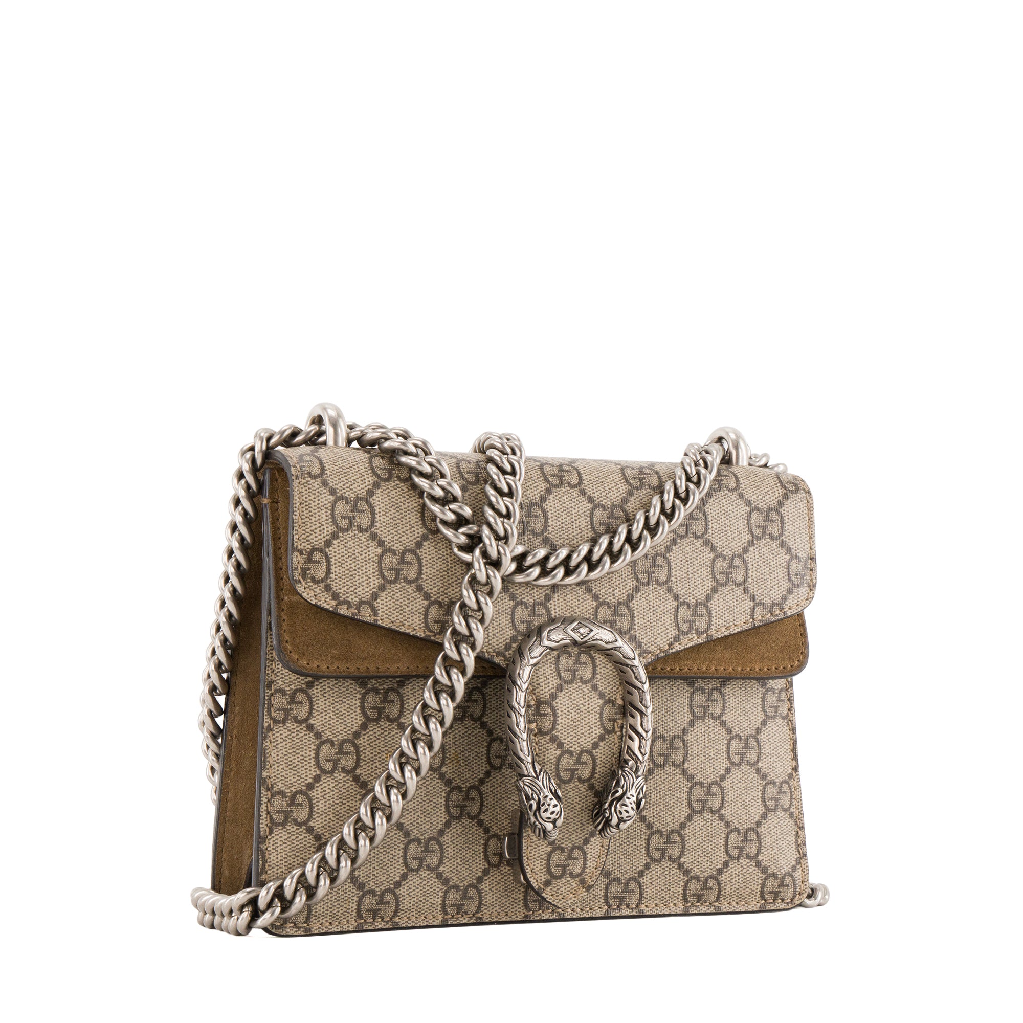 GUCCI - Sac à bandoulière Dionysus Gucci en toile enduite et daim marron