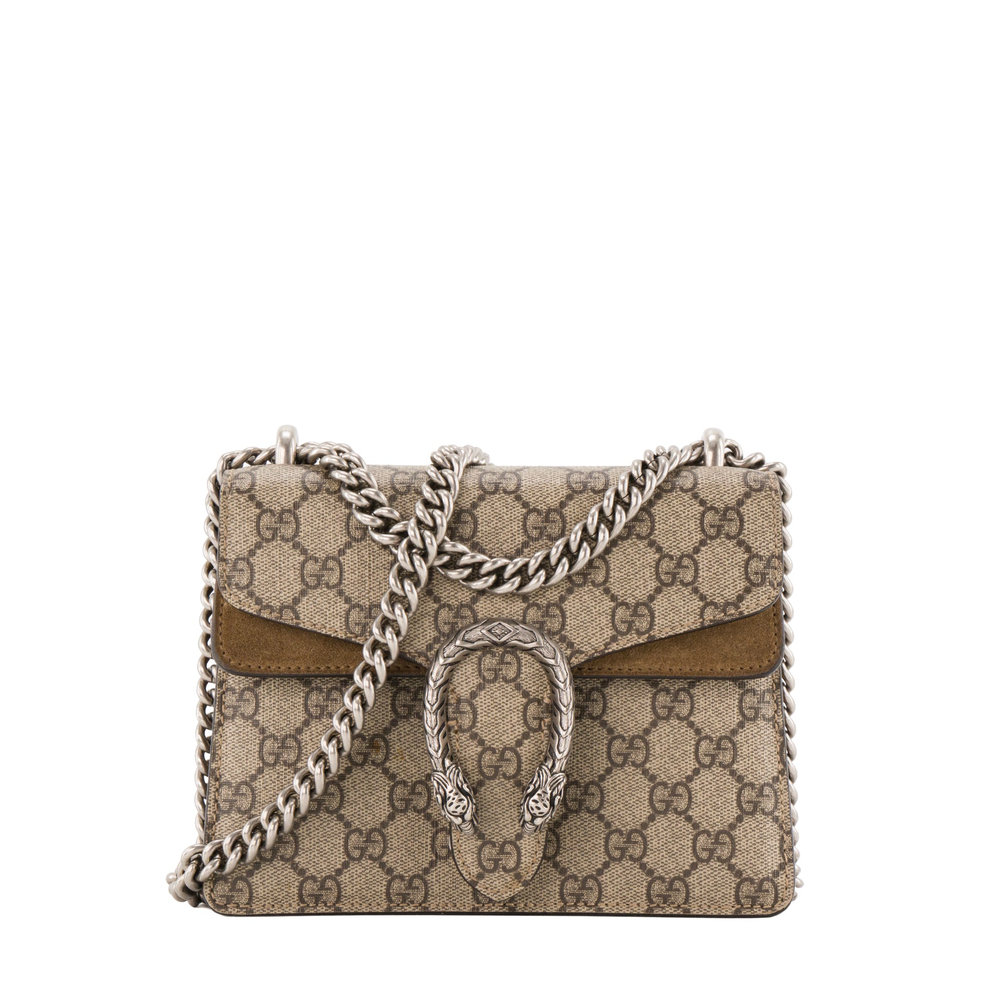 GUCCI - Sac à bandoulière Dionysus Gucci en toile enduite et daim marron