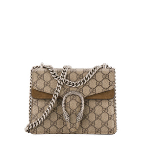 GUCCI - Sac à bandoulière Dionysus Gucci en toile enduite et daim marron