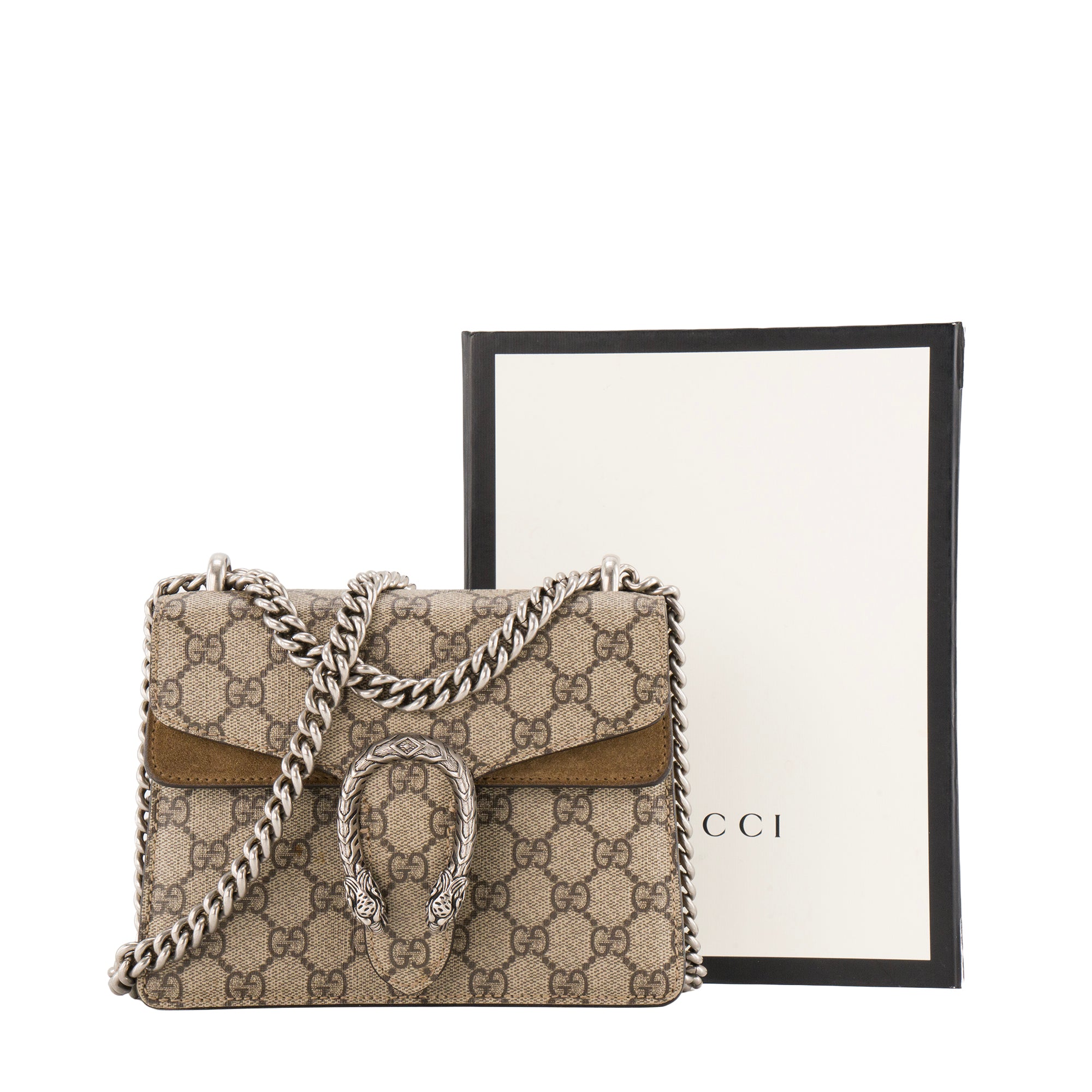 GUCCI - Sac à bandoulière Dionysus Gucci en toile enduite et daim marron