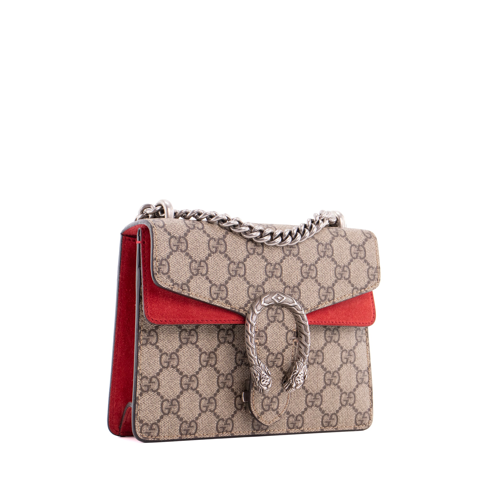 GUCCI - Sac à bandoulière Dionysus Gucci en toile enduite et daim rouge