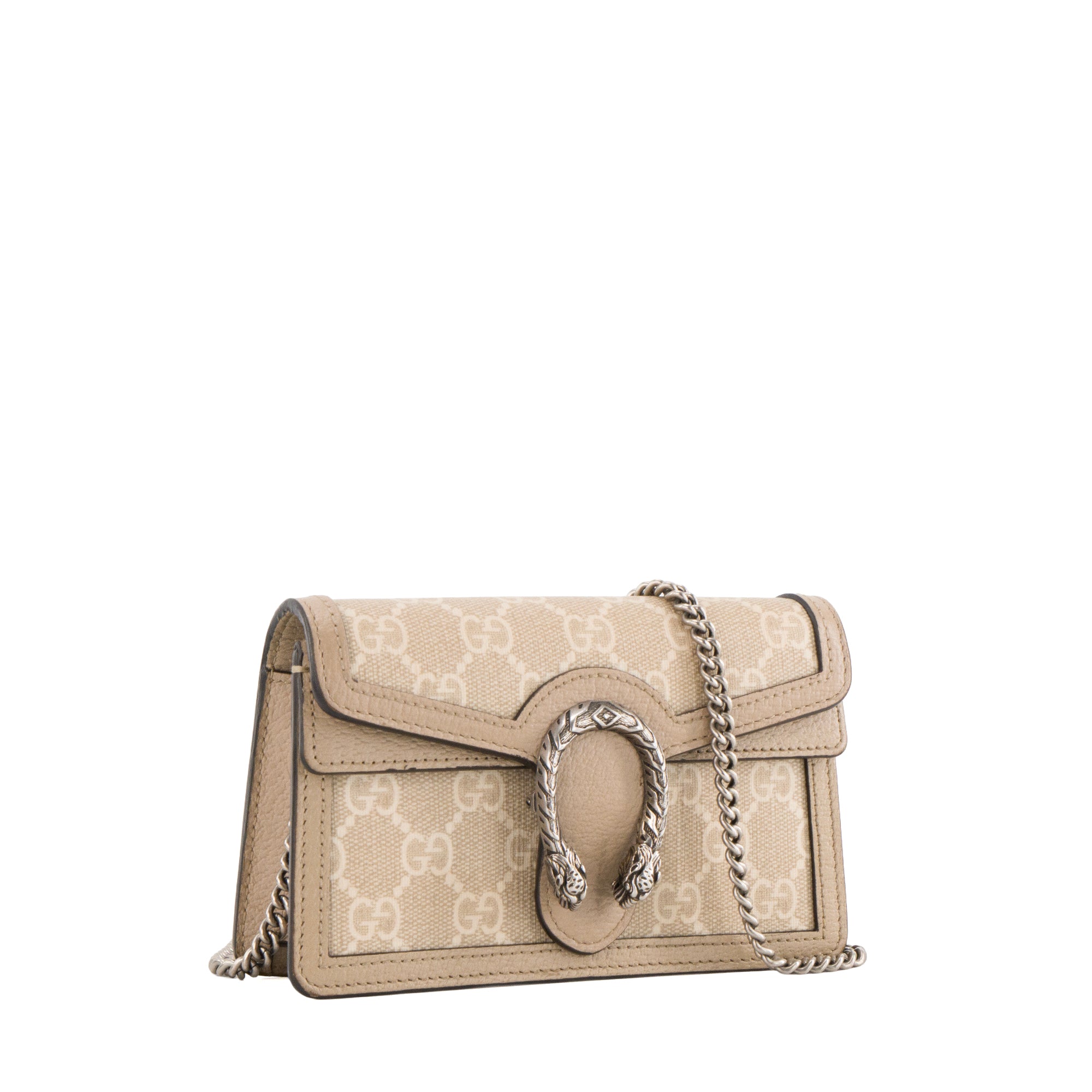GUCCI - Sac à bandoulière Dionysus mini Gucci en cuir beige et toile enduite monogrammée