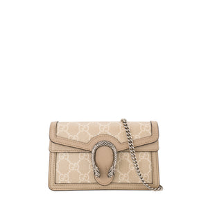 GUCCI - Sac à bandoulière Dionysus mini Gucci en cuir beige et toile enduite monogrammée