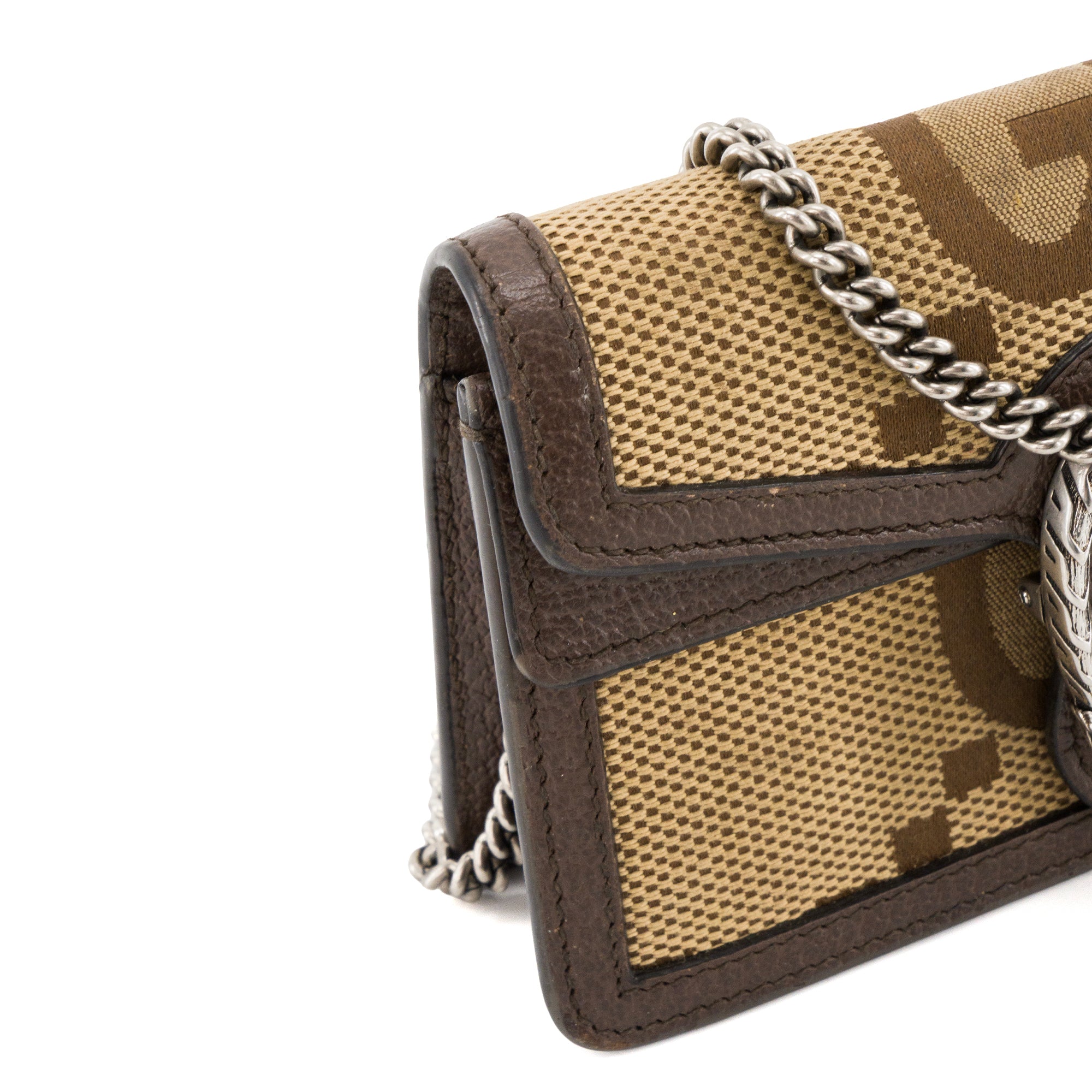 GUCCI - Sac à bandoulière Dionysus mini Gucci en toile enduite monogrammée et cuir grainé marron