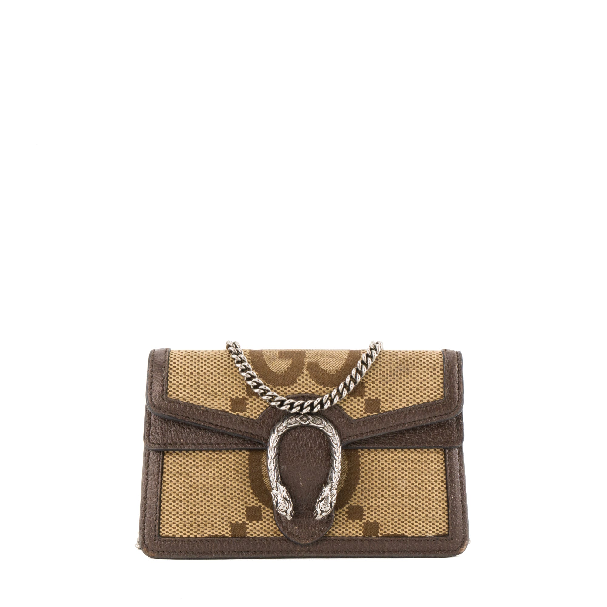 GUCCI - Sac à bandoulière Dionysus mini Gucci en toile enduite monogrammée et cuir grainé marron