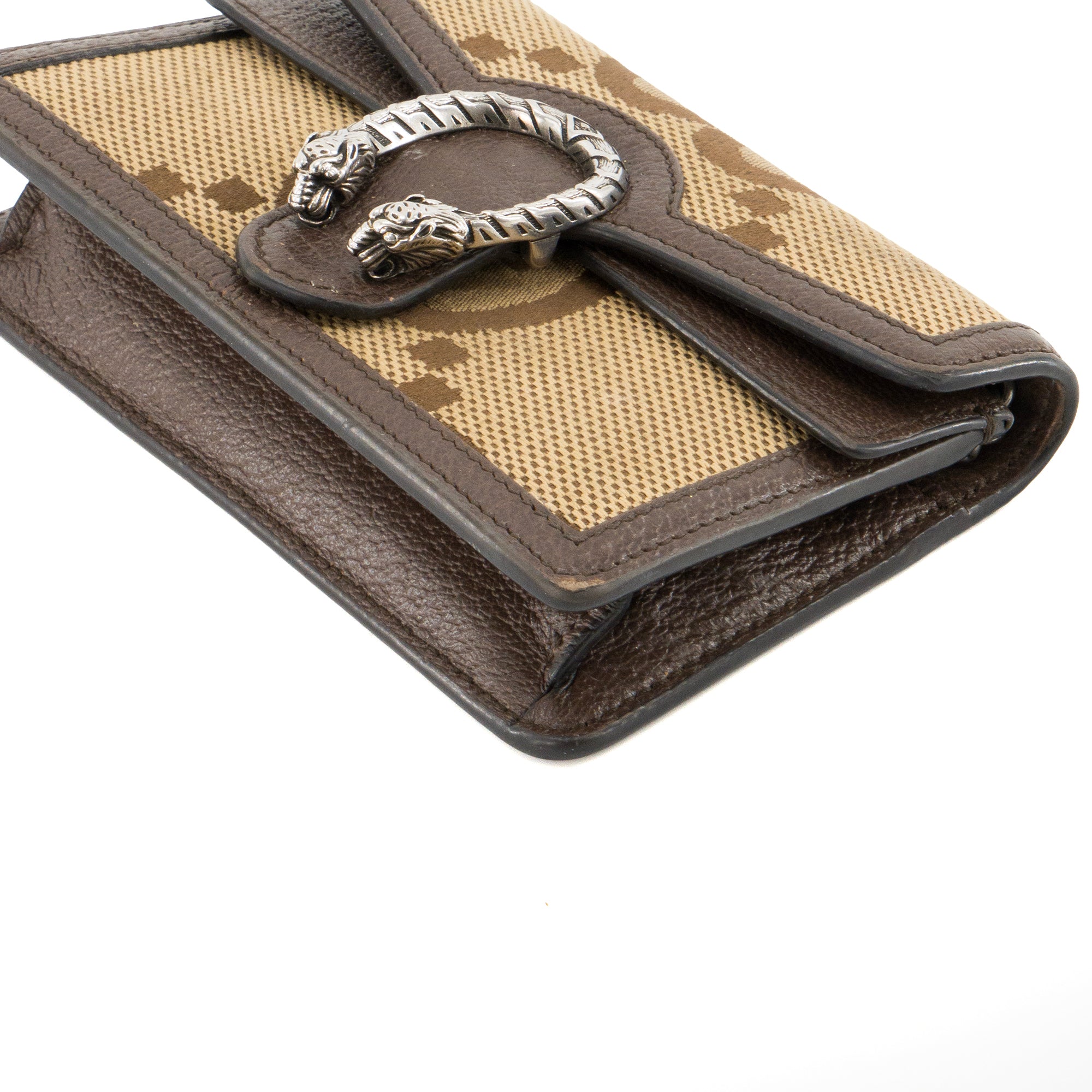 GUCCI - Sac à bandoulière Dionysus mini Gucci en toile enduite monogrammée et cuir grainé marron