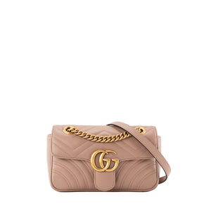 GUCCI - Sac à bandoulière GG Marmont Gucci en cuir lisse rose