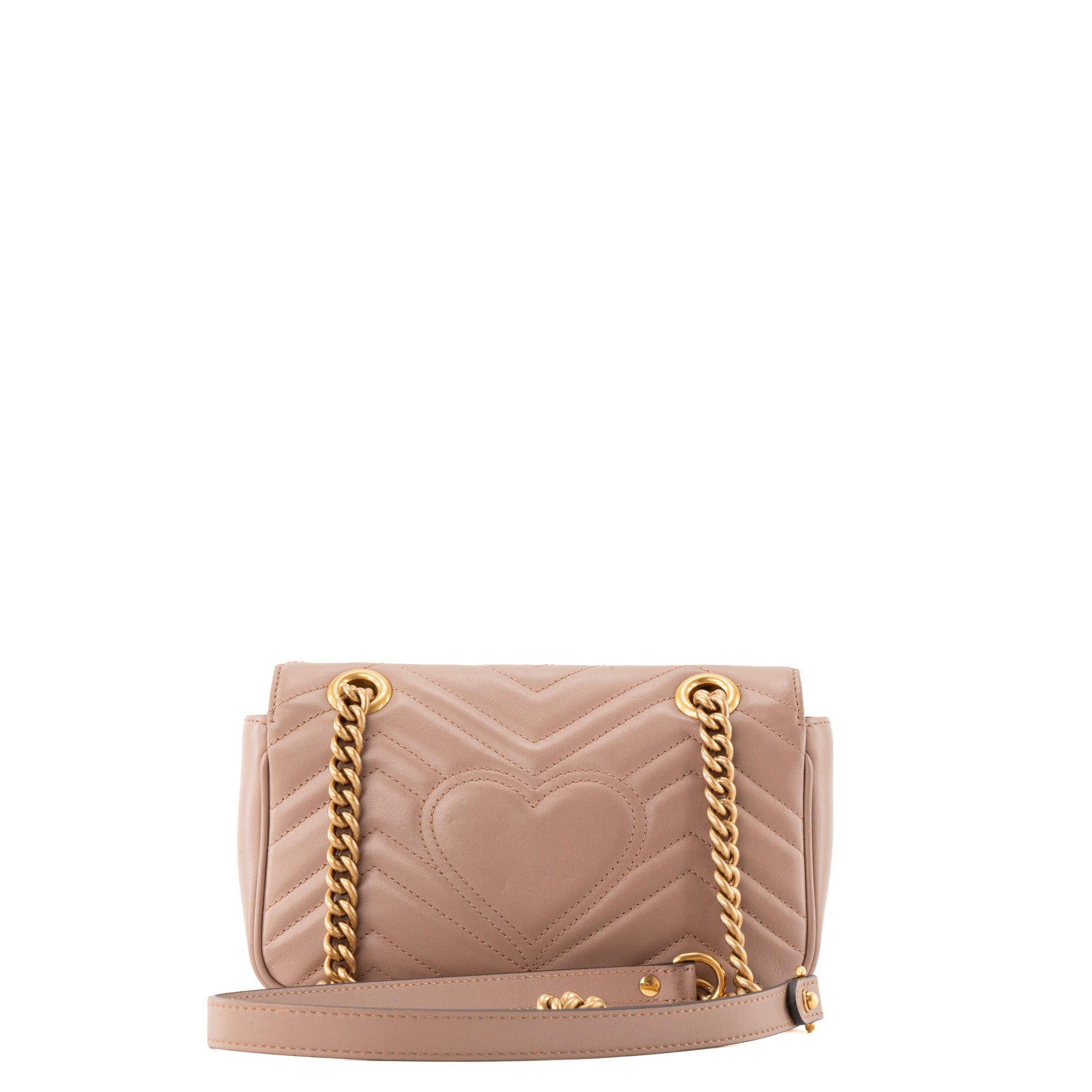 GUCCI - Sac à bandoulière GG Marmont Gucci en cuir lisse rose