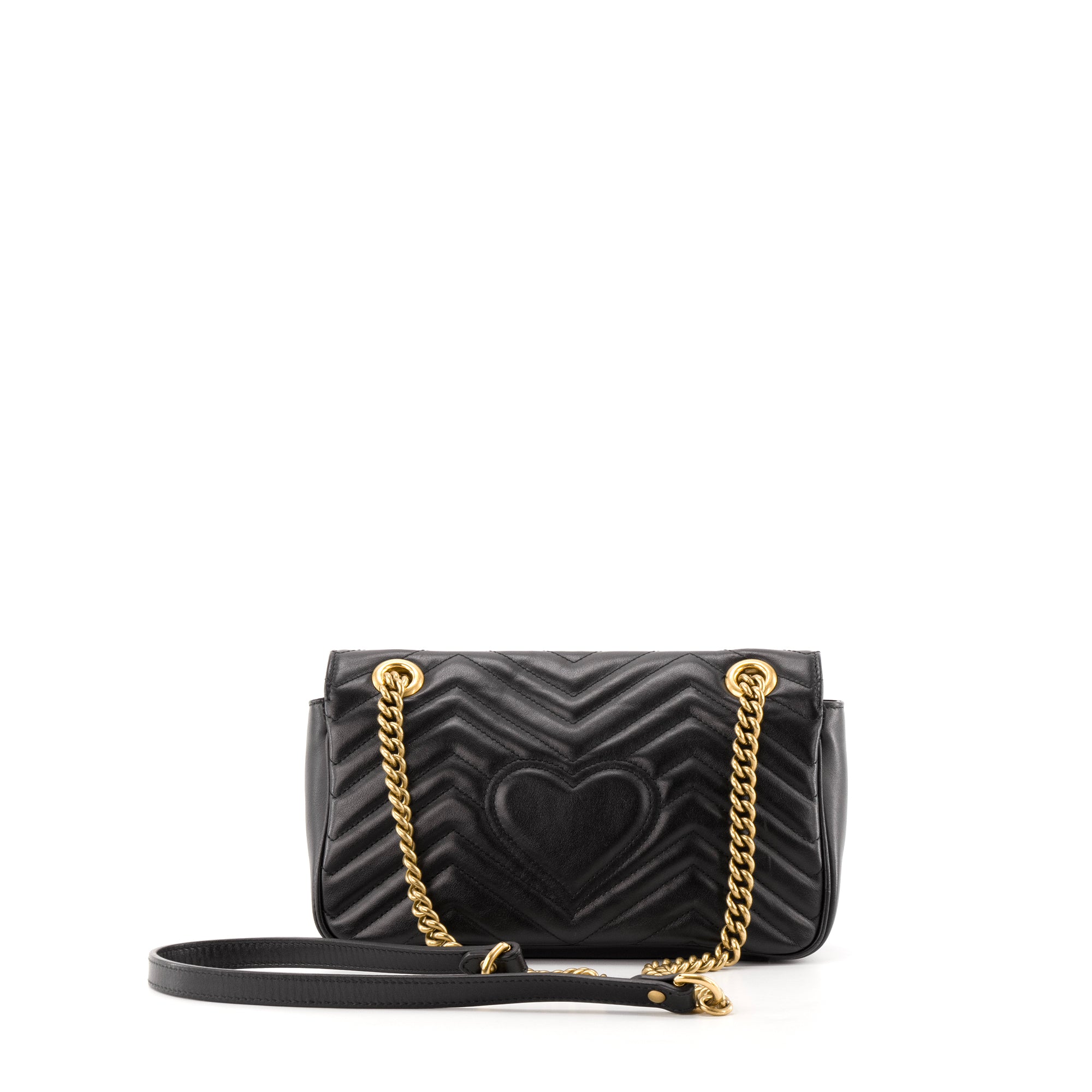 GUCCI - Sac à bandoulière GG Marmont Gucci en cuir noir