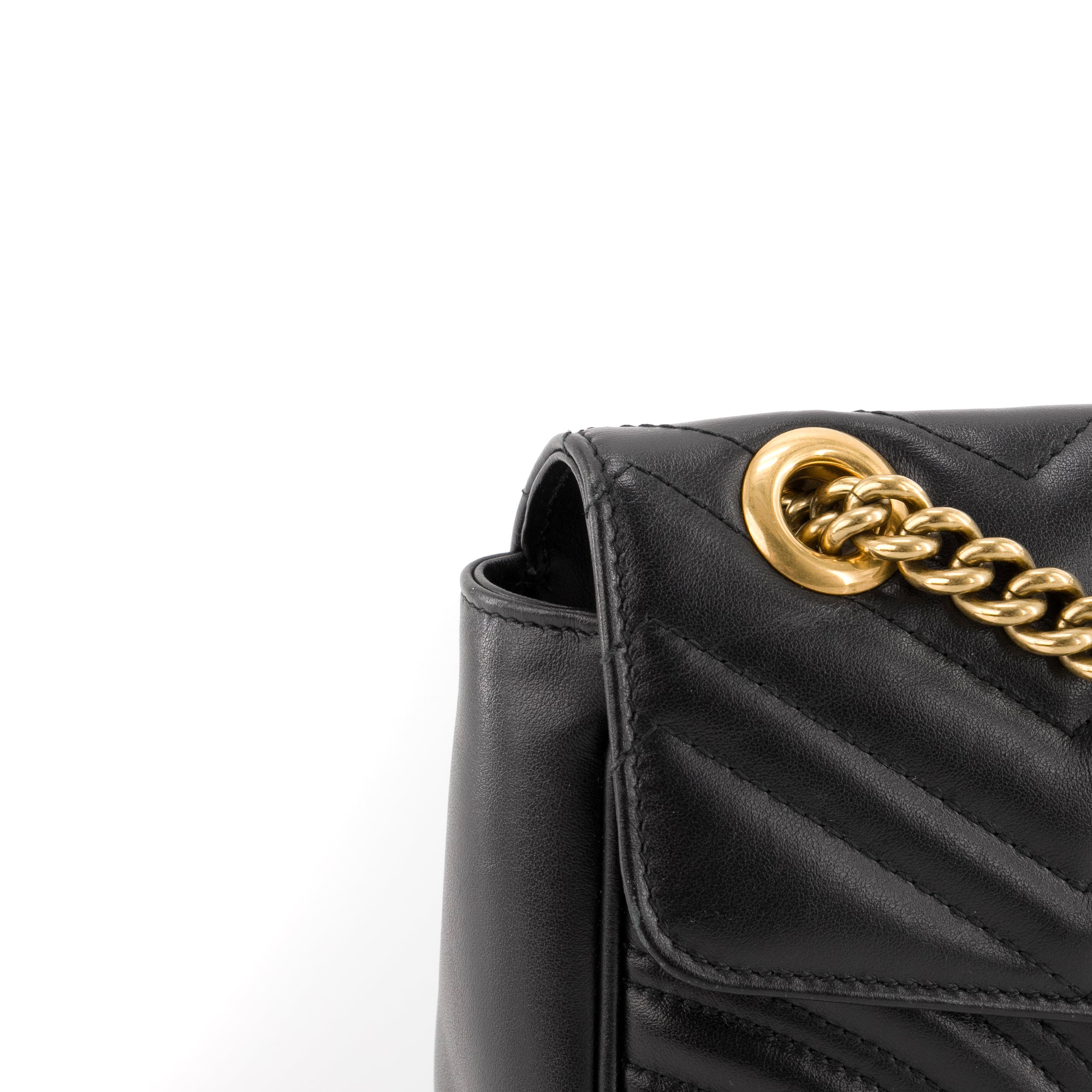 GUCCI - Sac à bandoulière GG Marmont Gucci en cuir noir