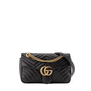 GUCCI - Sac à bandoulière GG Marmont Gucci en cuir noir
