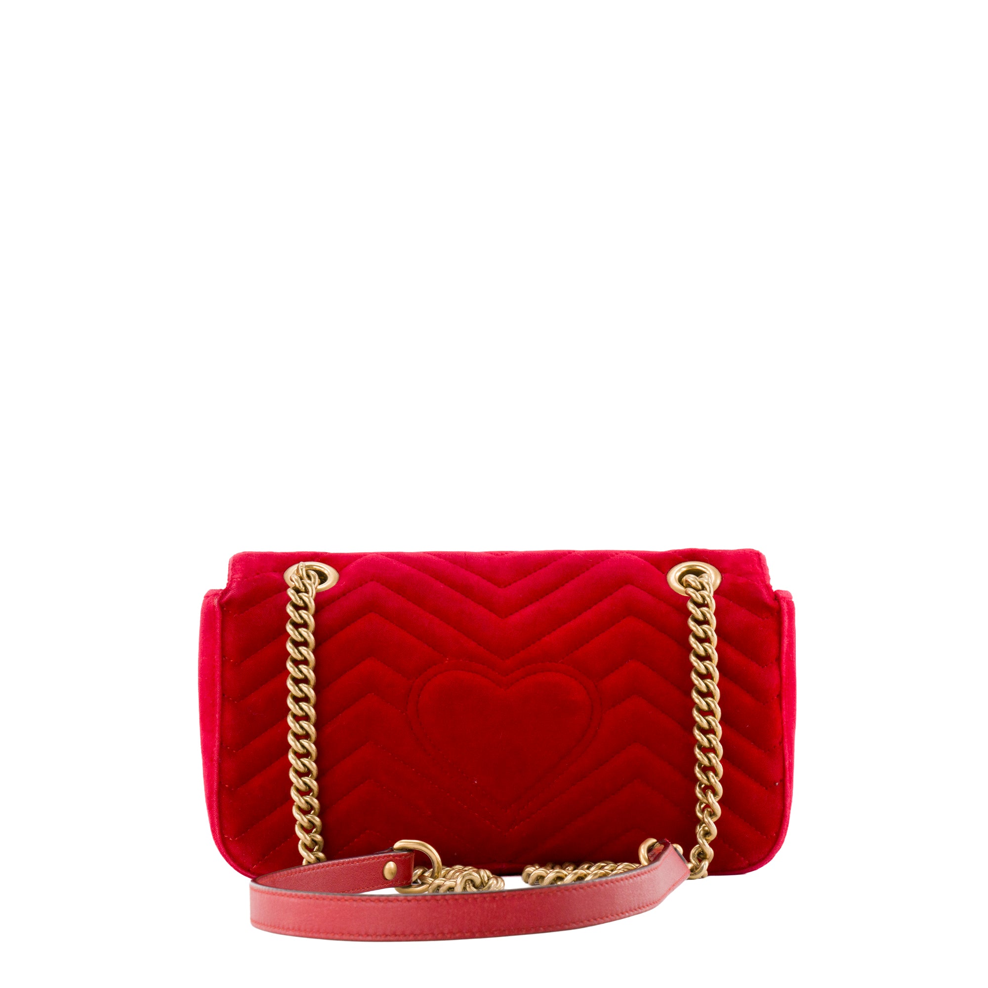 GUCCI - Sac à bandoulière GG Marmont Medium Gucci en velours rouge