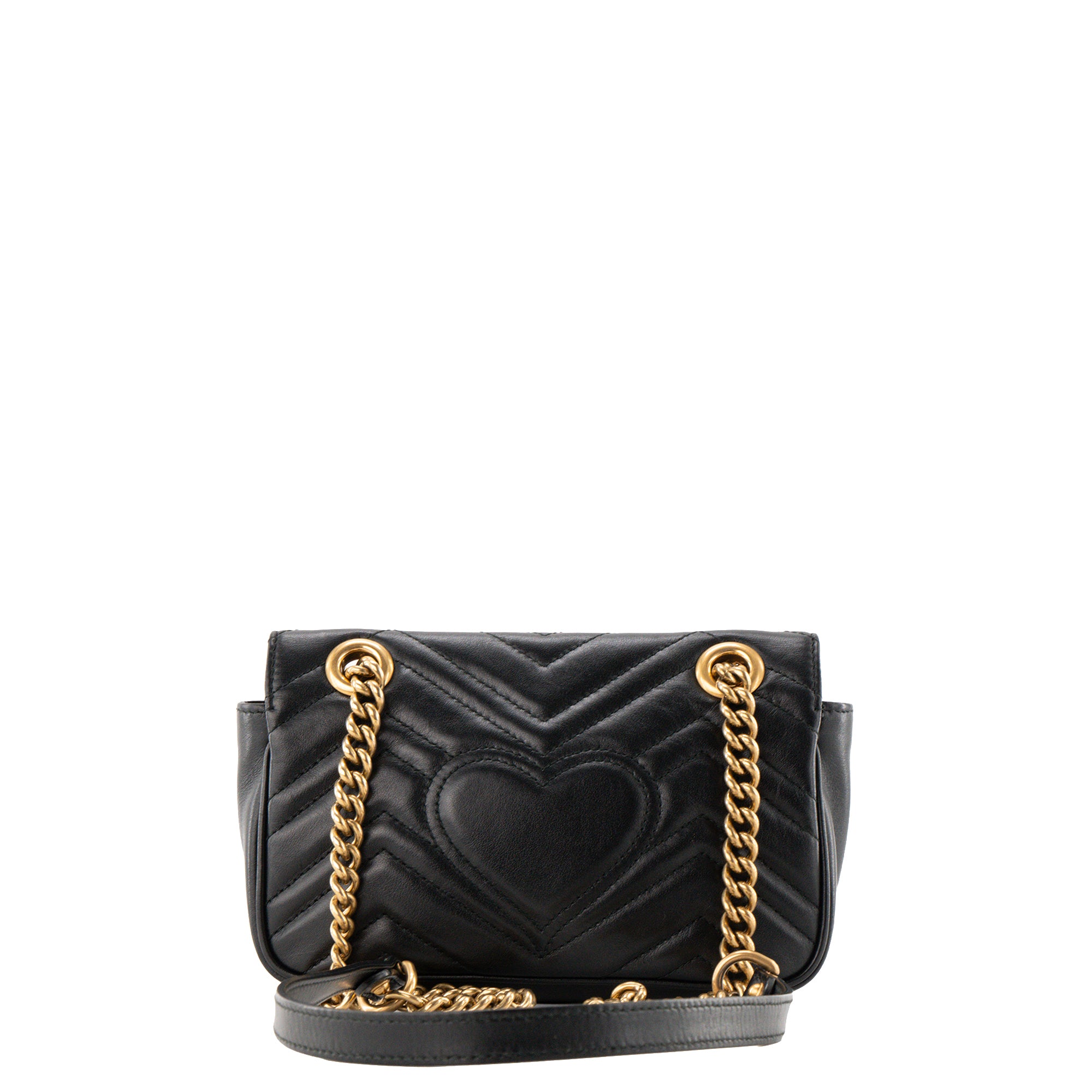 GUCCI - Sac à bandoulière GG Marmont Mini Gucci en cuir lisse noir