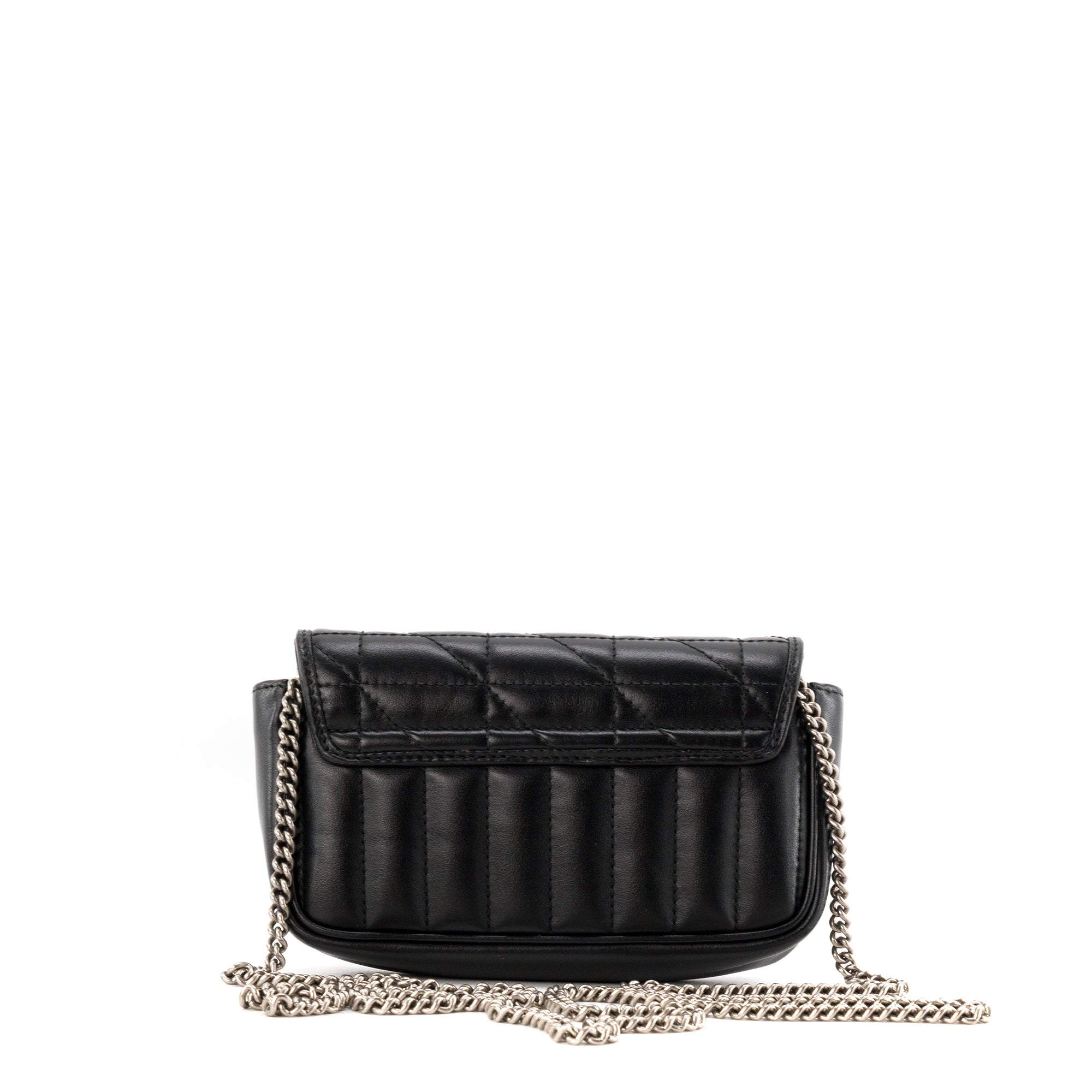 GUCCI - Sac à bandoulière GG Marmont Mini Gucci en cuir lisse noir