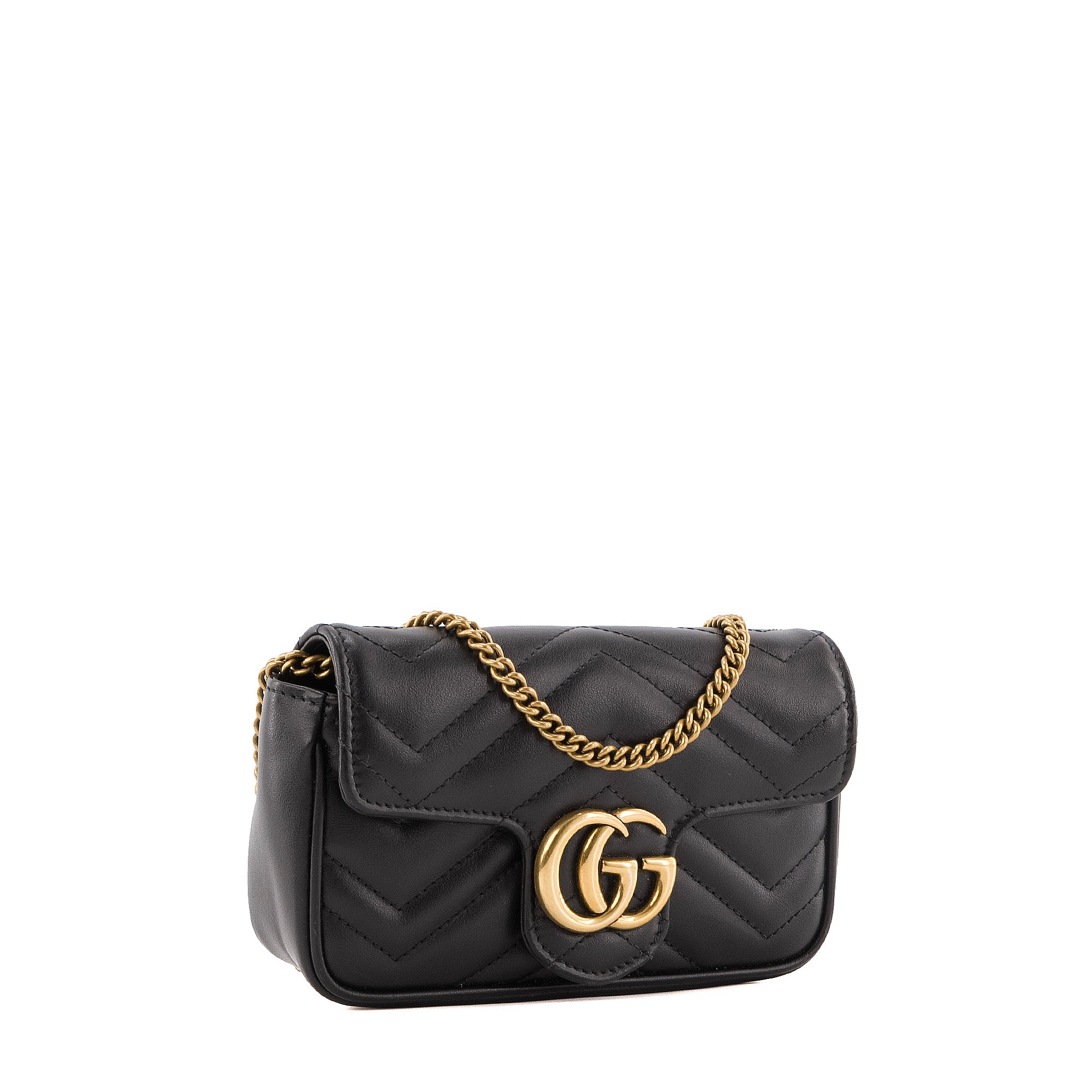 GUCCI - Sac à bandoulière GG Marmont mini Gucci en cuir noir