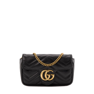 GUCCI - Sac à bandoulière GG Marmont mini Gucci en cuir noir