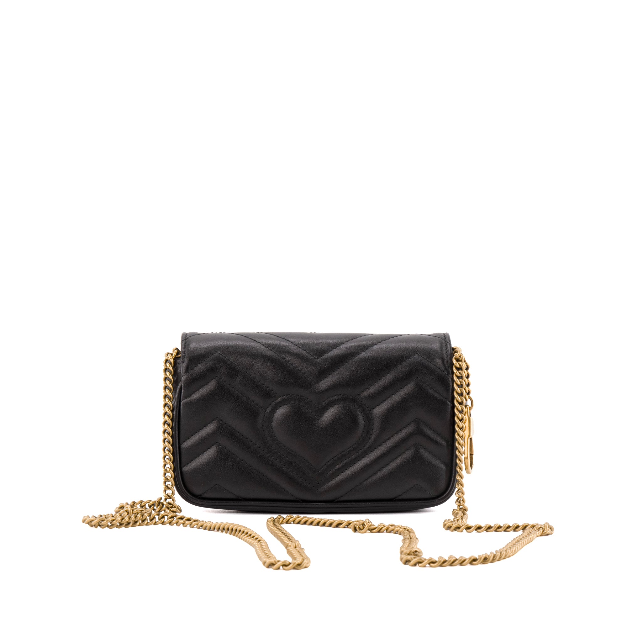 GUCCI - Sac à bandoulière GG Marmont mini Gucci en cuir noir