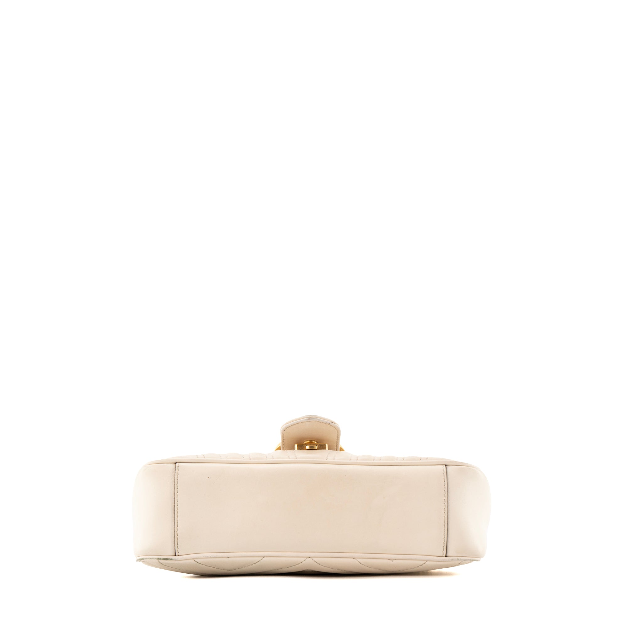 GUCCI - Sac à bandoulière GG Marmont MM Gucci en cuir lisse beige