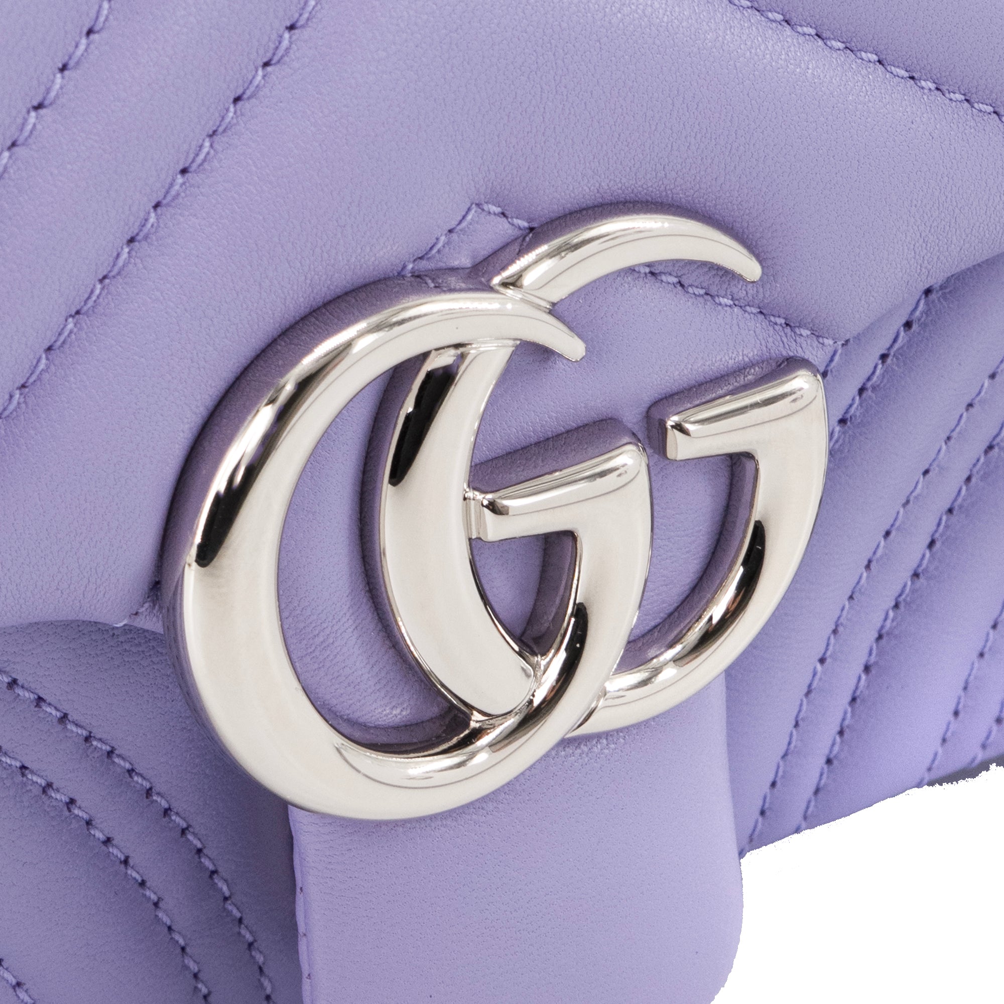 GUCCI - Sac à bandoulière GG Marmont small Gucci en cuir lisse lilas