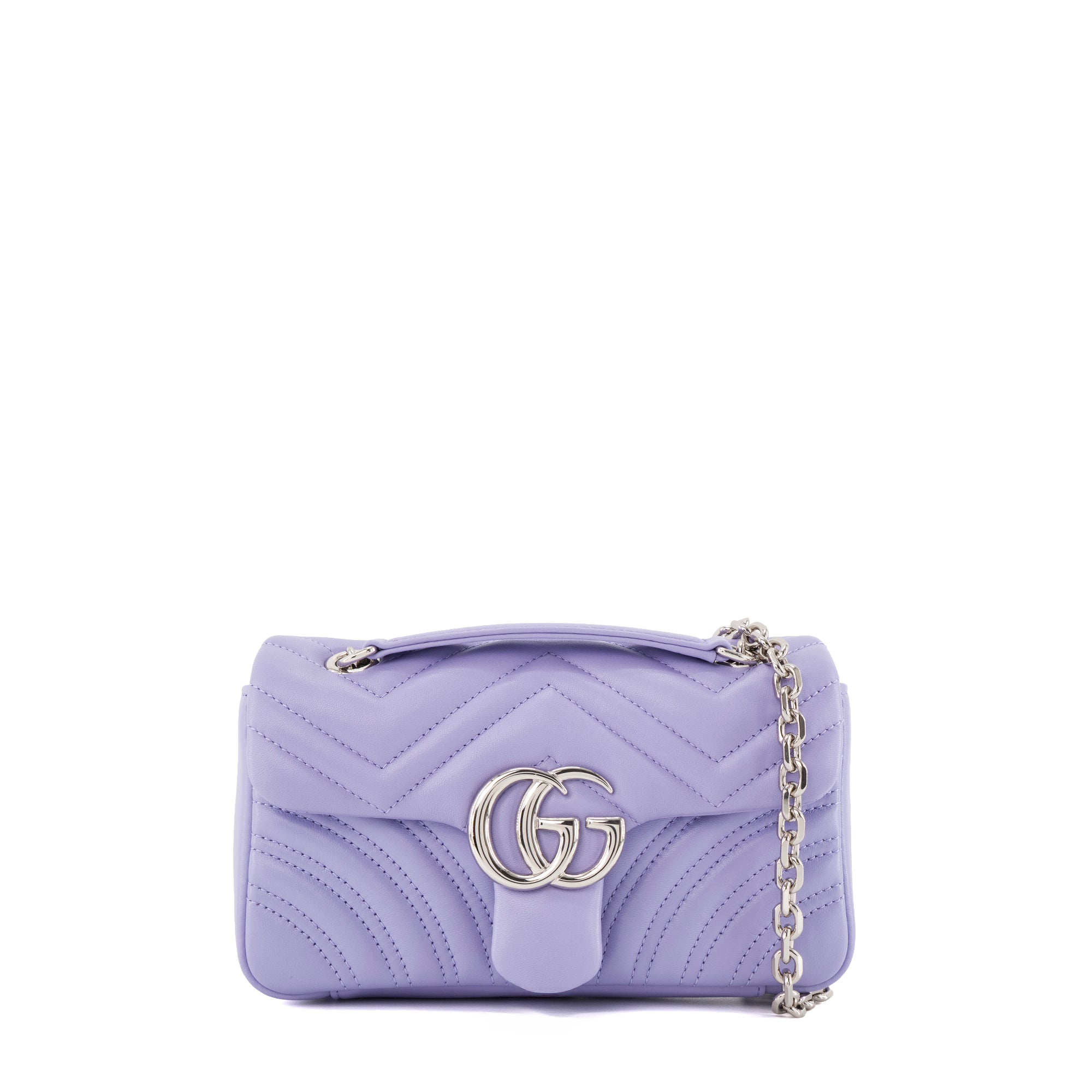 GUCCI - Sac à bandoulière GG Marmont small Gucci en cuir lisse lilas