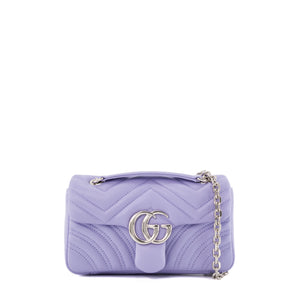 GUCCI - Sac à bandoulière GG Marmont small Gucci en cuir lisse lilas