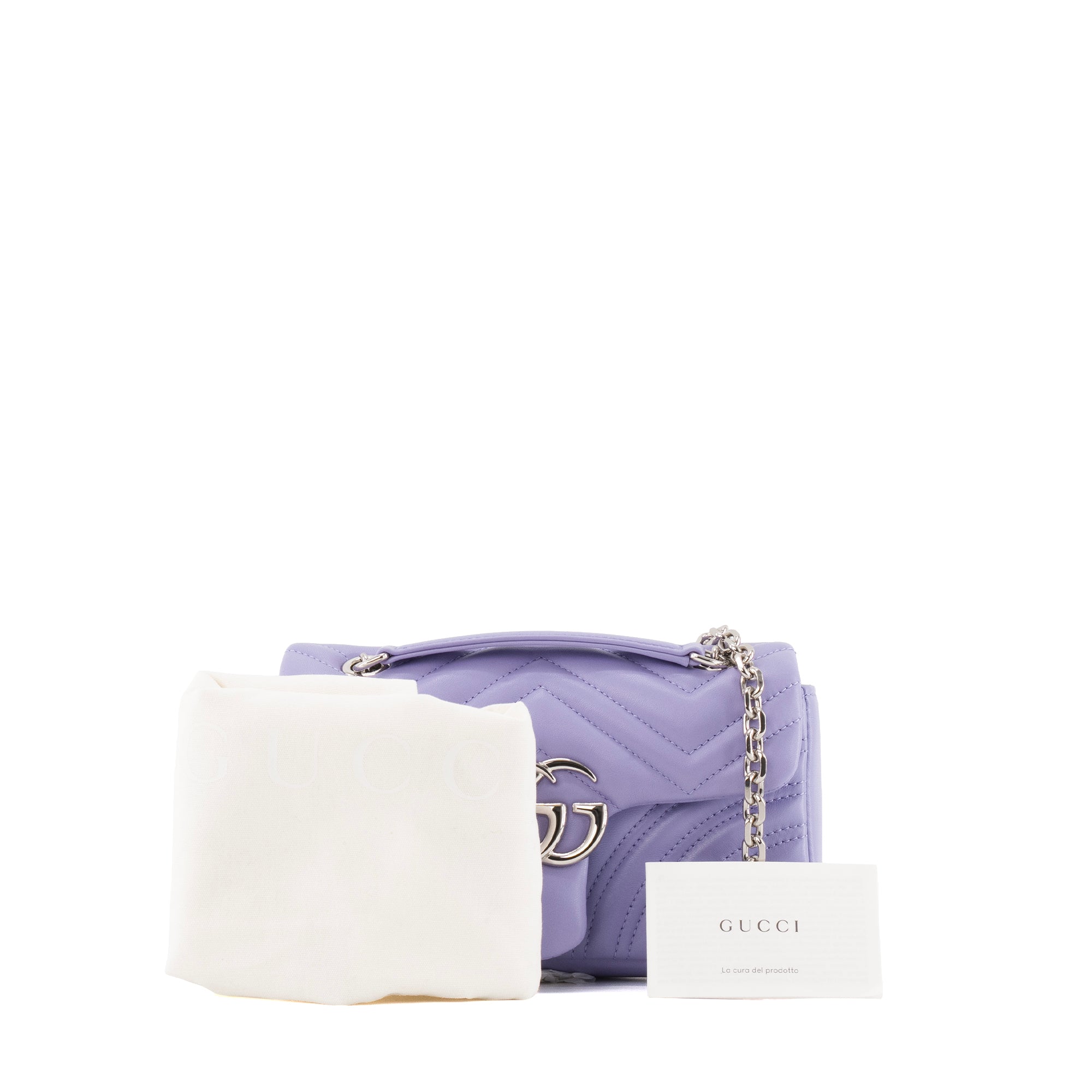 GUCCI - Sac à bandoulière GG Marmont small Gucci en cuir lisse lilas
