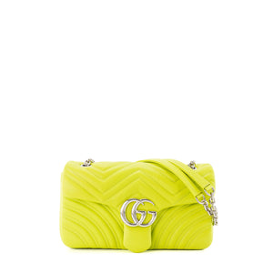 GUCCI - Sac à bandoulière GG Marmont medium Gucci en cuir lisse vert