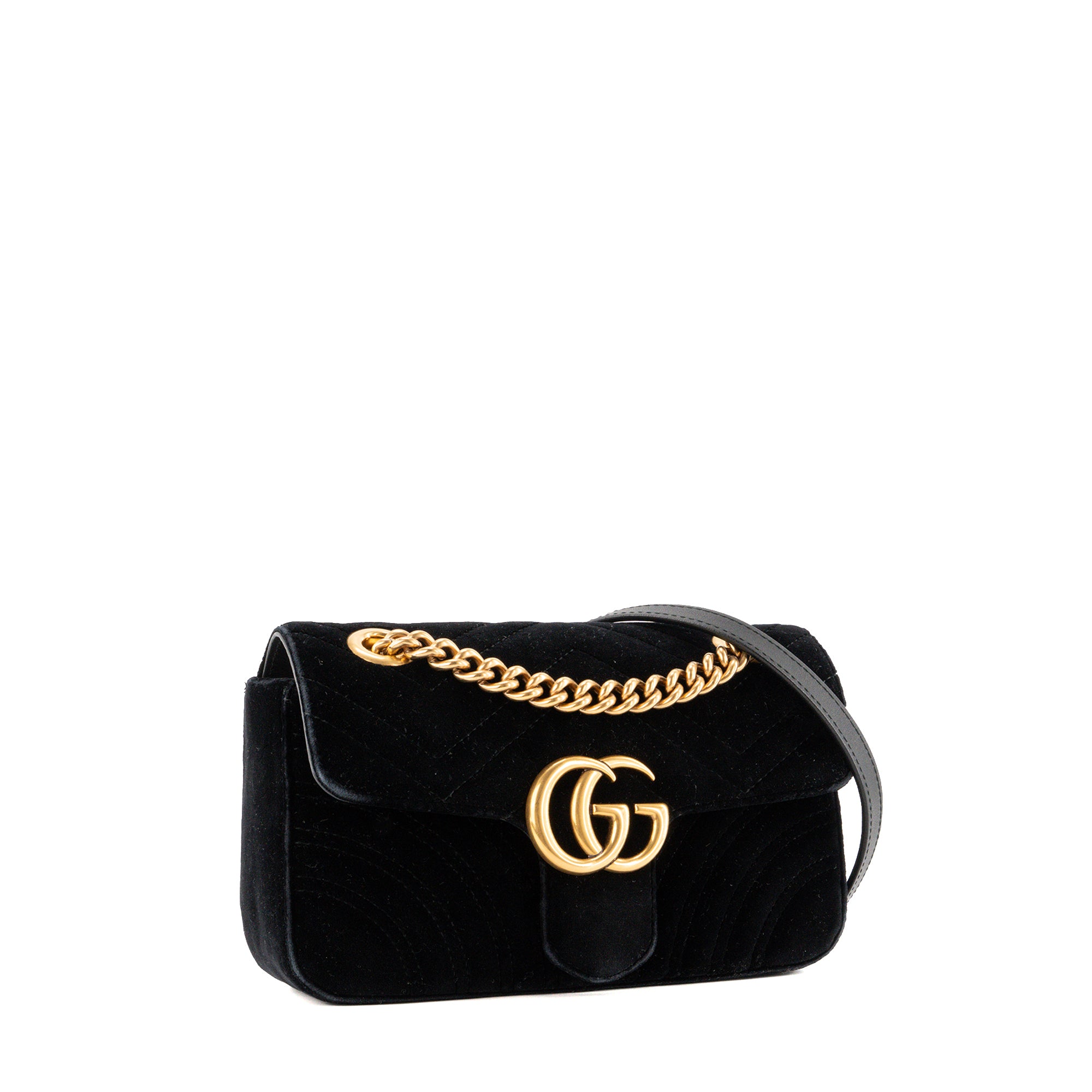 GUCCI - Sac à bandoulière GG Marmont Small Gucci en velours noir