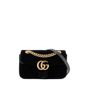 GUCCI - Sac à bandoulière GG Marmont Small Gucci en velours noir