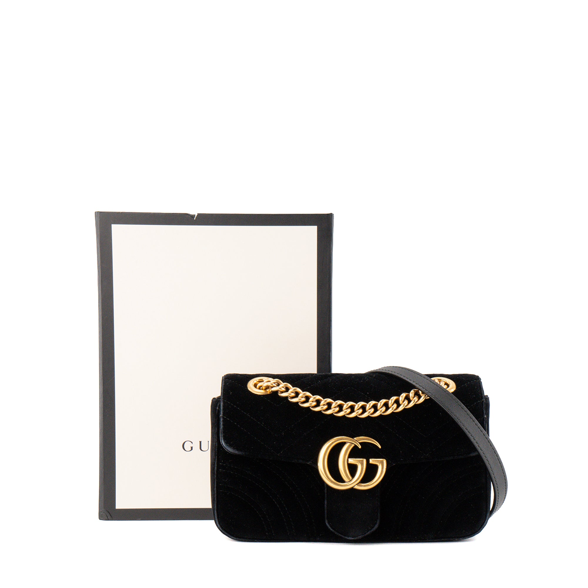 GUCCI - Sac à bandoulière GG Marmont Small Gucci en velours noir