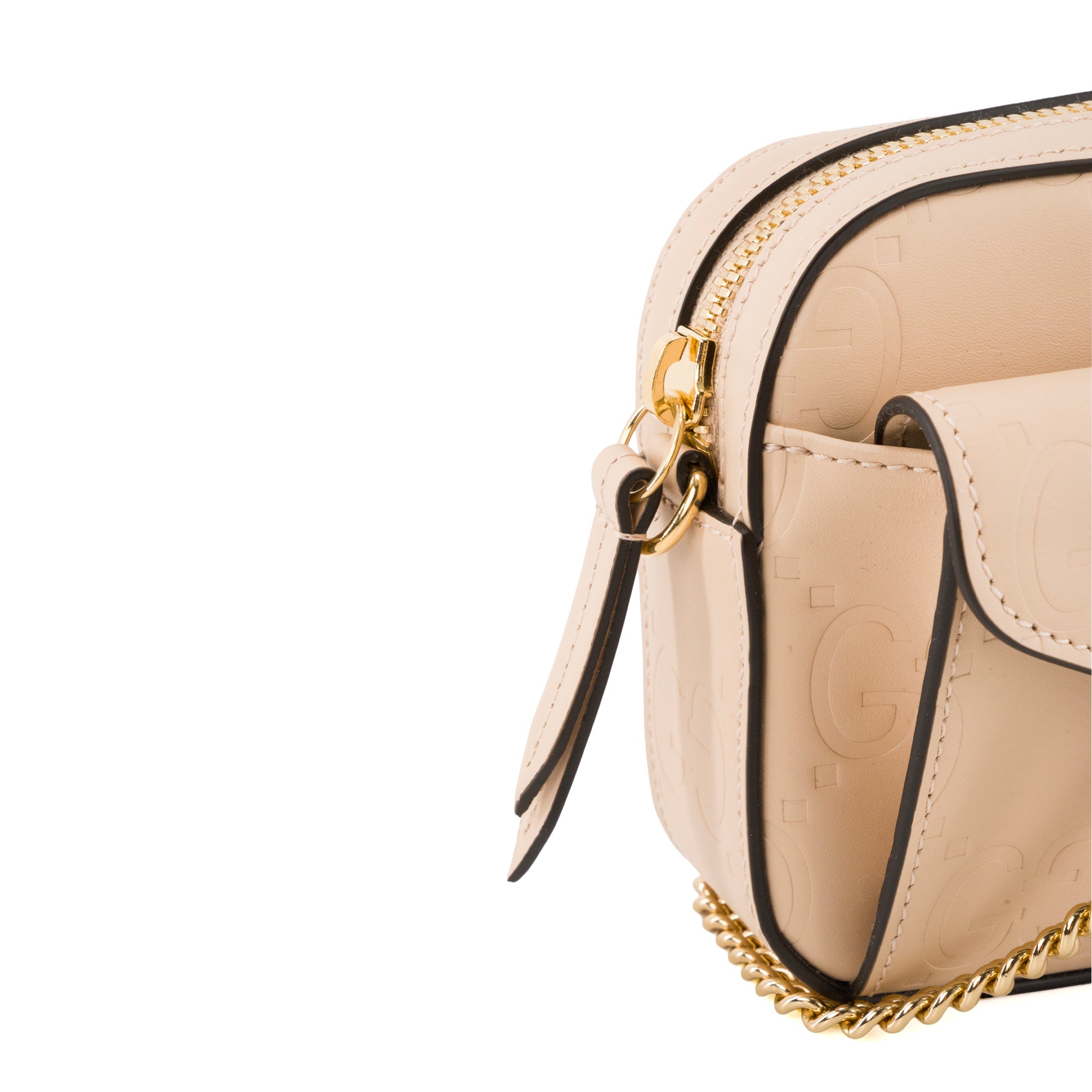 GUCCI - Sac à bandoulière Gilbert Gucci en cuir embossé beige
