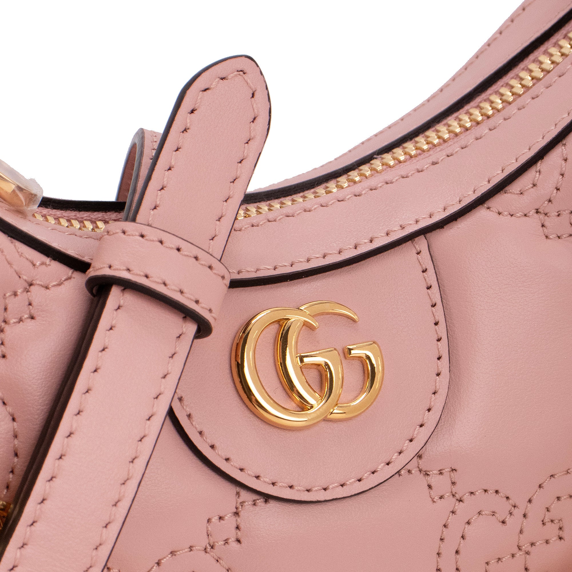 GUCCI - Sac à bandoulière Gucci en cuir matelassé GG rose