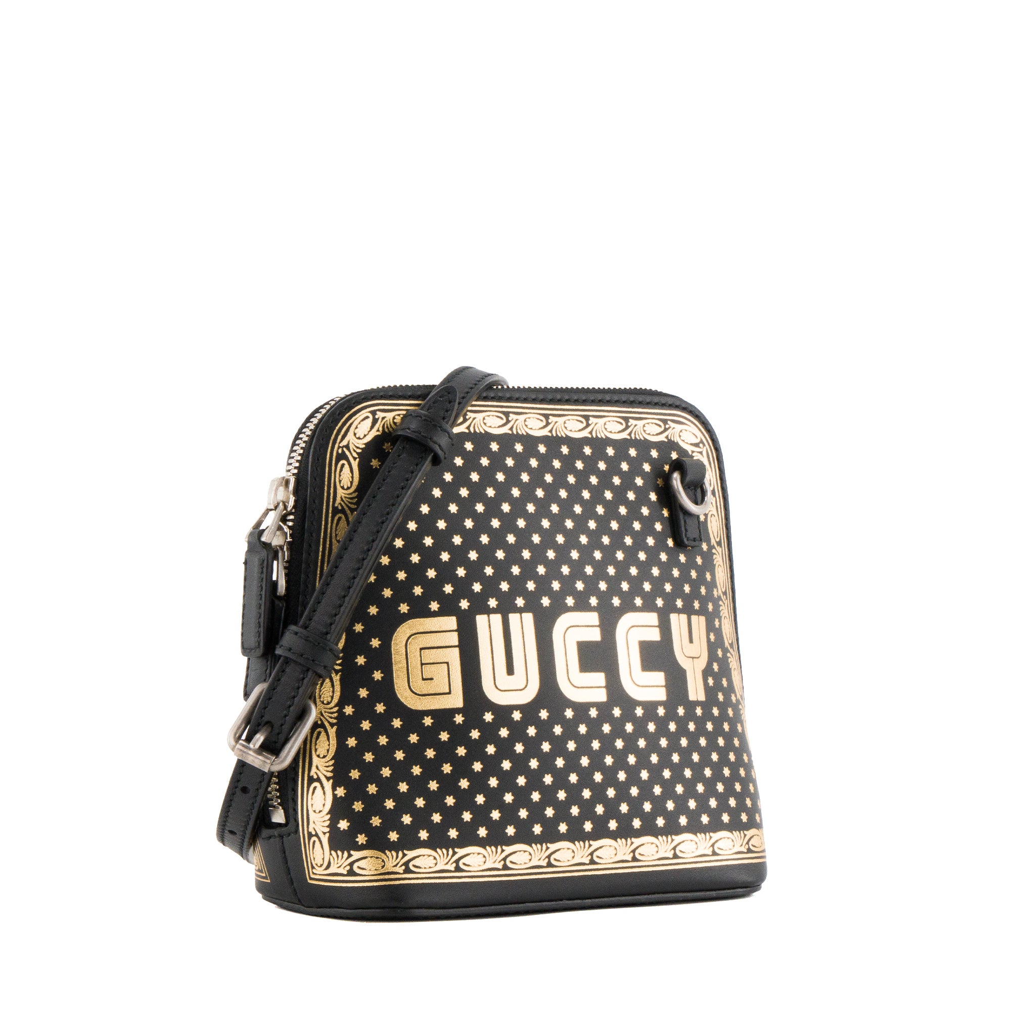 GUCCI - Sac à bandoulière Gucci en cuir noir édition limitée Guccy