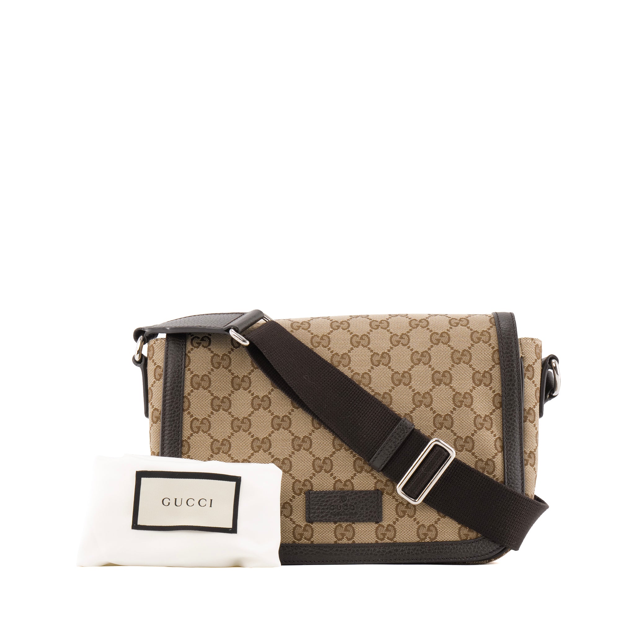 GUCCI - Sac à bandoulière Messenger Gucci en toile monogrammée marron
