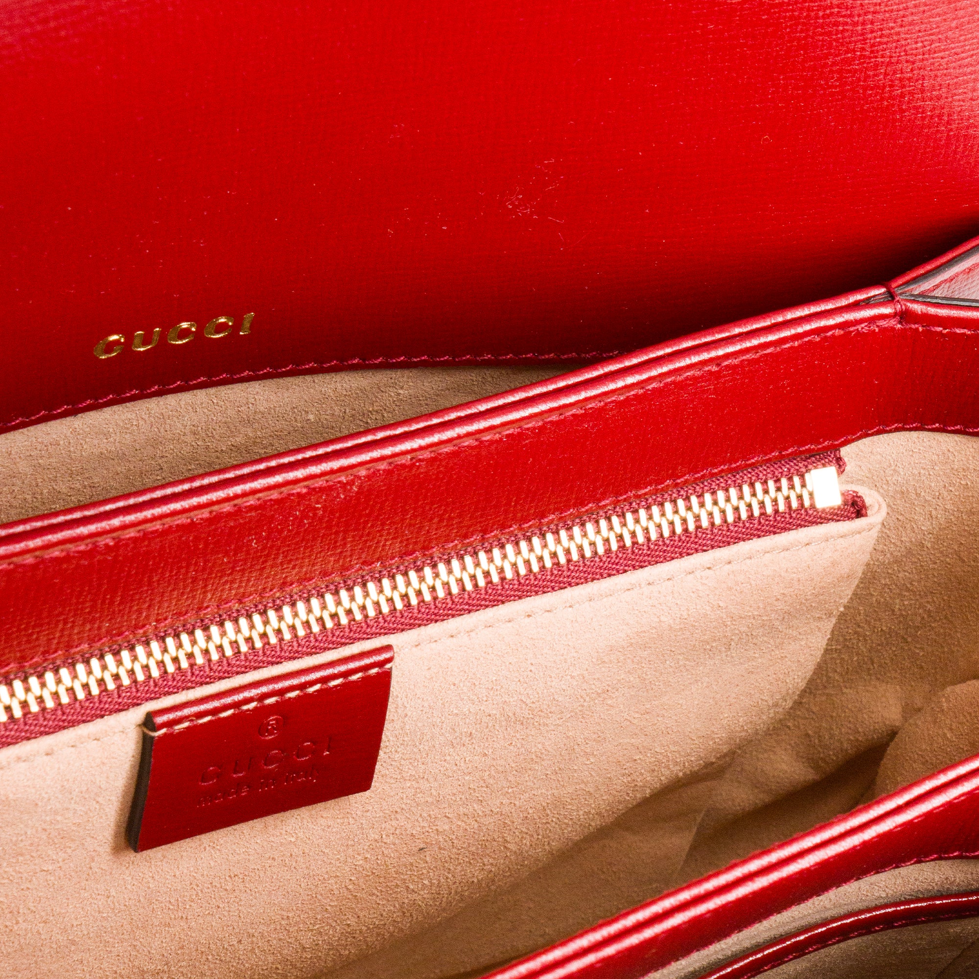 GUCCI - Sac à bandoulière Horsebit 1955 Gucci en toile enduite monogrammée et cuir rouge