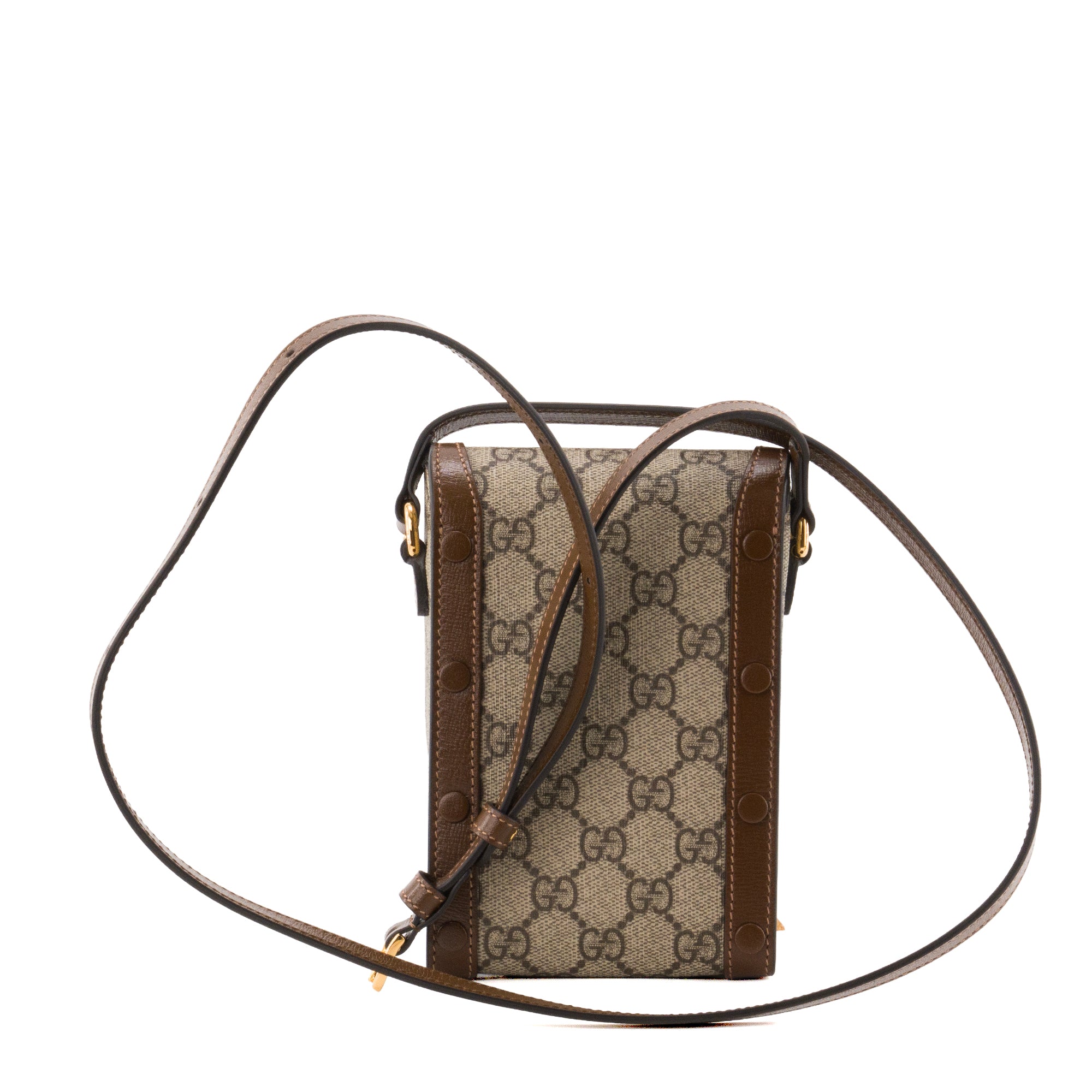 GUCCI - Sac à bandoulière Horsebit 1955 vertical Gucci en toile monogramm beige et marron