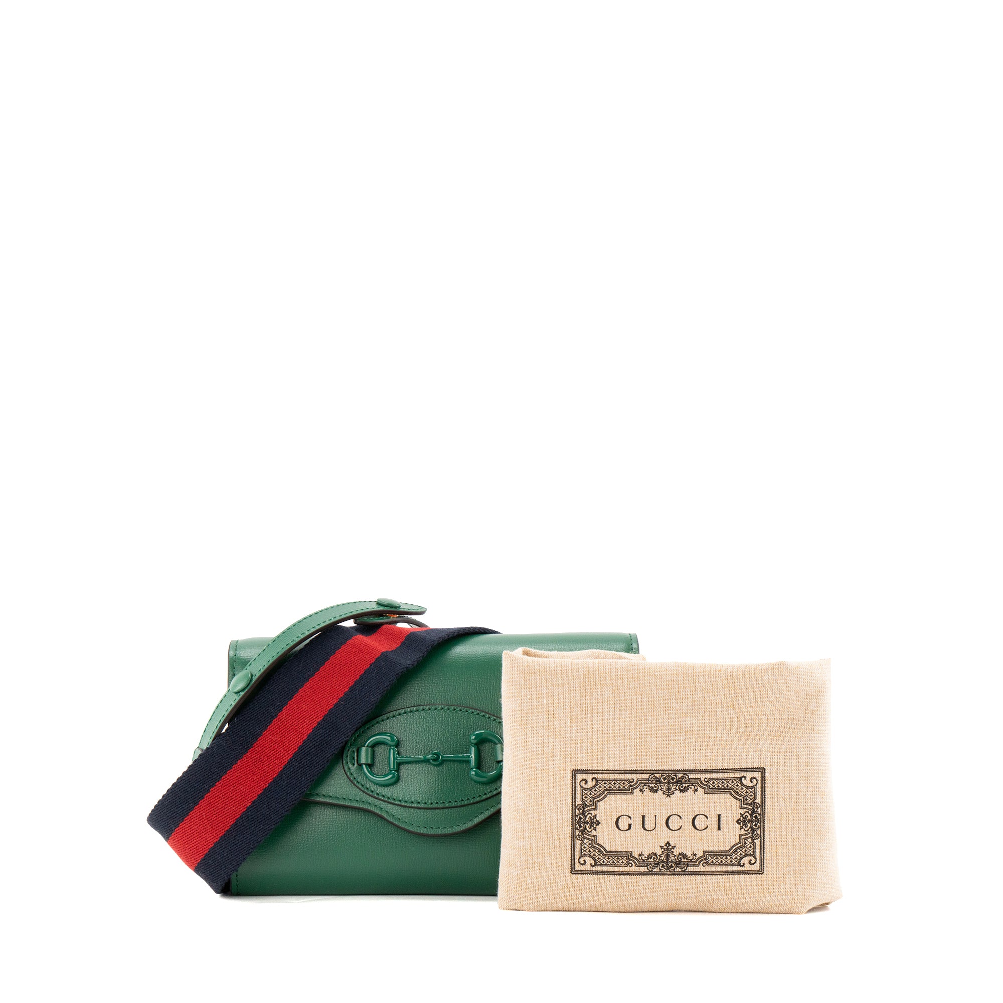 GUCCI - Sac à bandoulière Horsebit 1955 mini Gucci en cuir grainé vert