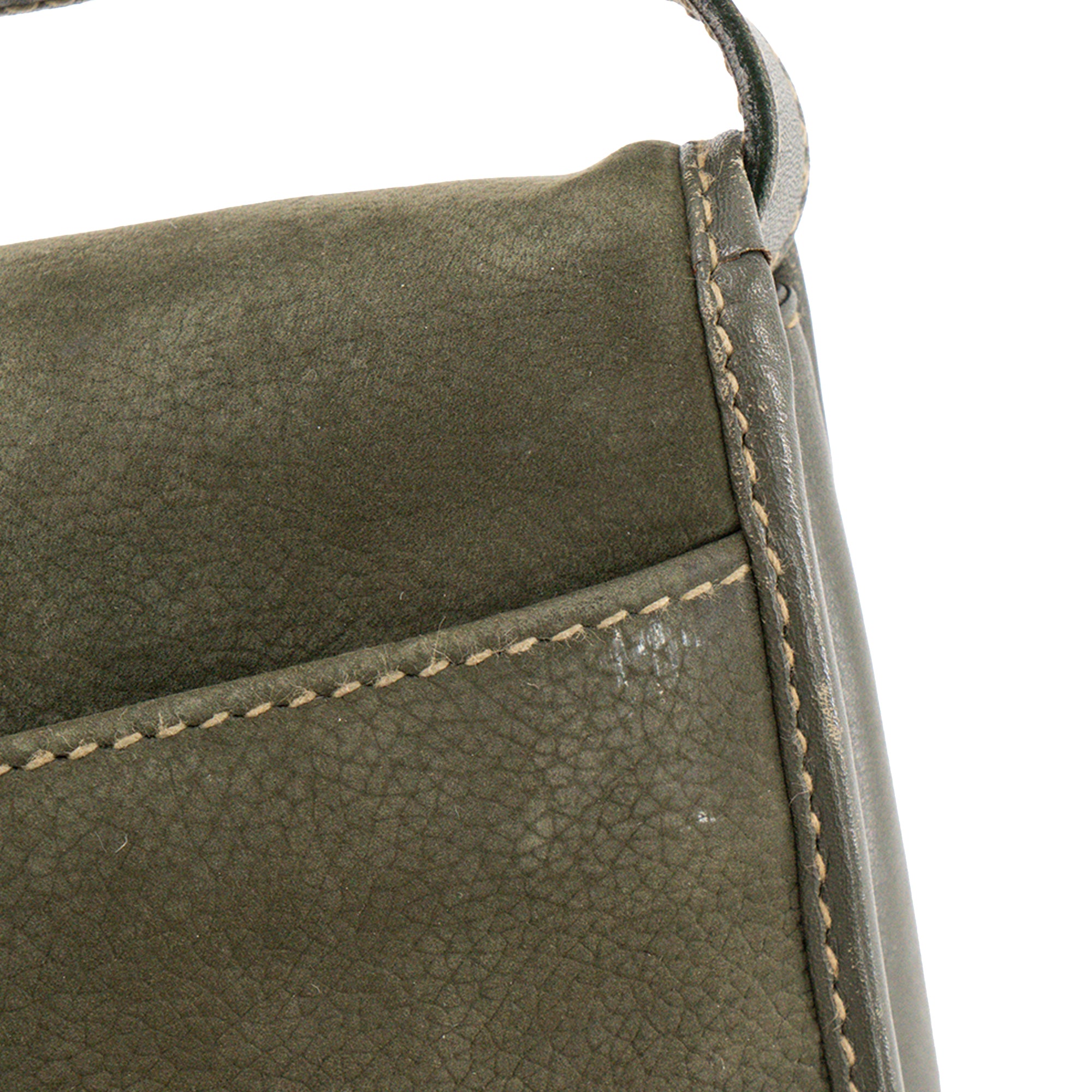 GUCCI - Sac à bandoulière Gucci en daim kaki vintage