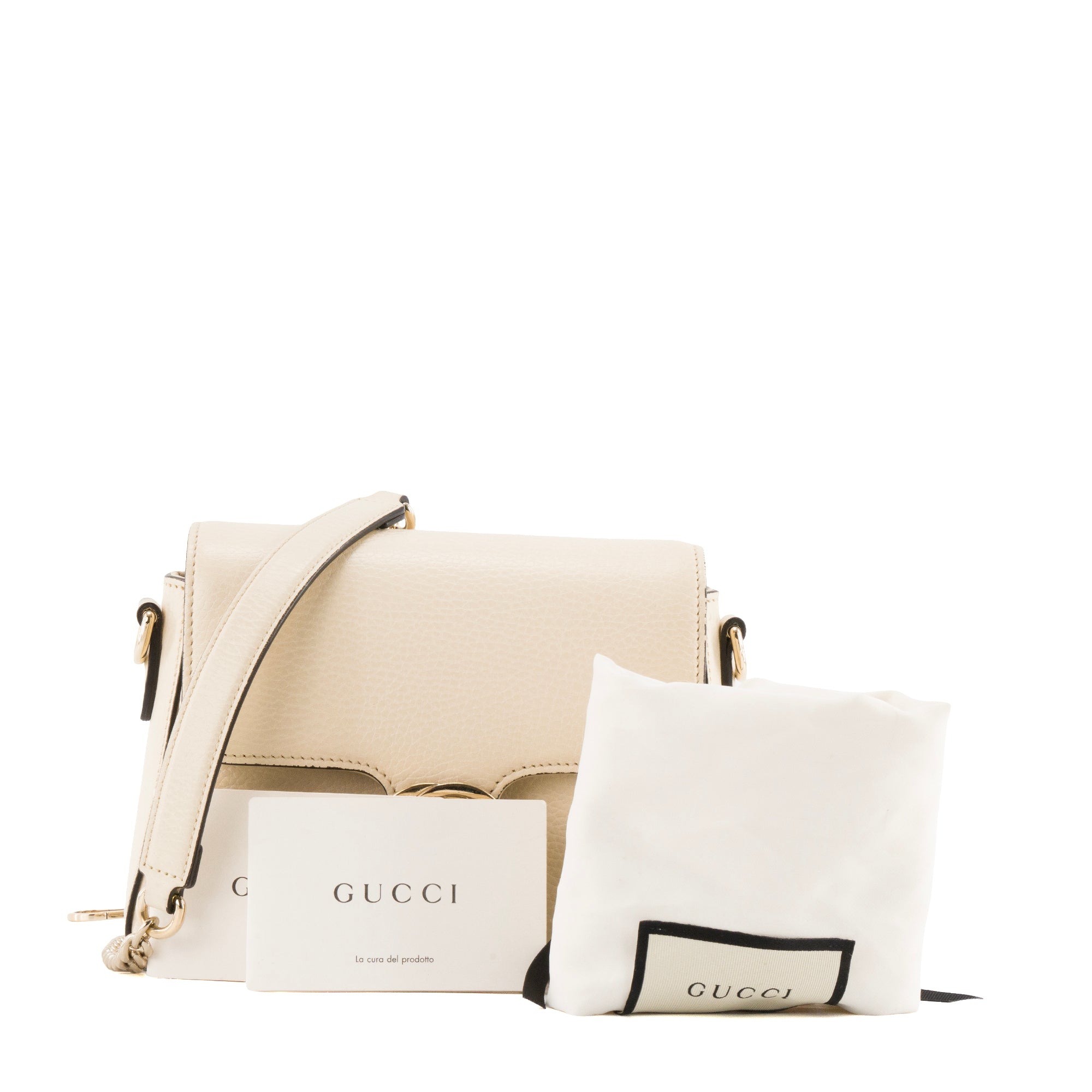GUCCI - Sac à bandoulière Interlocking Gucci en cuir grainé beige