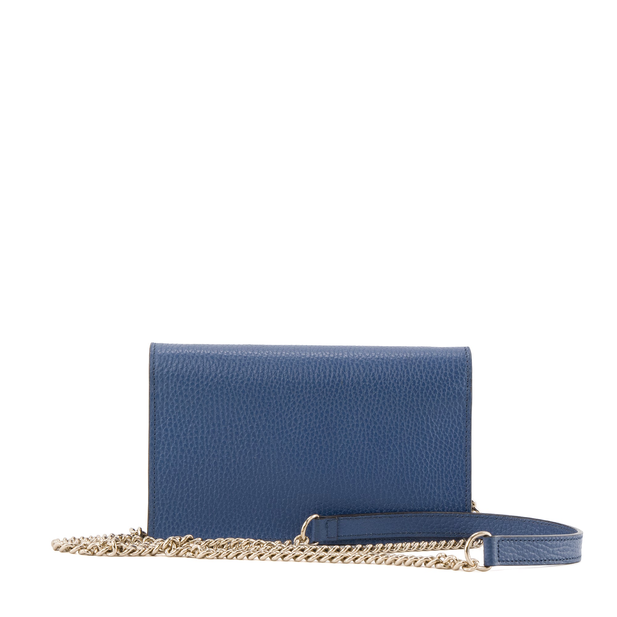GUCCI - Sac à bandoulière Interlocking Gucci en cuir grainé bleu