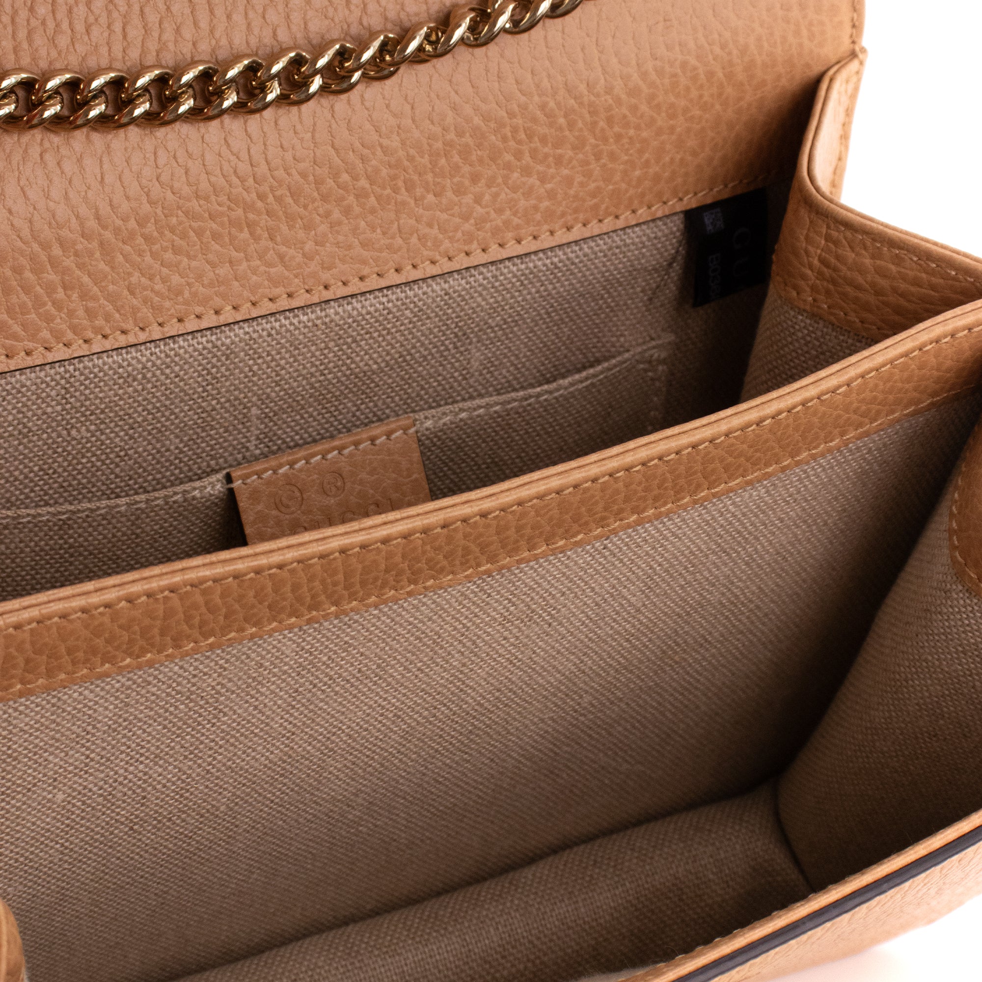 GUCCI - Sac à bandoulière Interlocking Gucci en cuir grainé marron