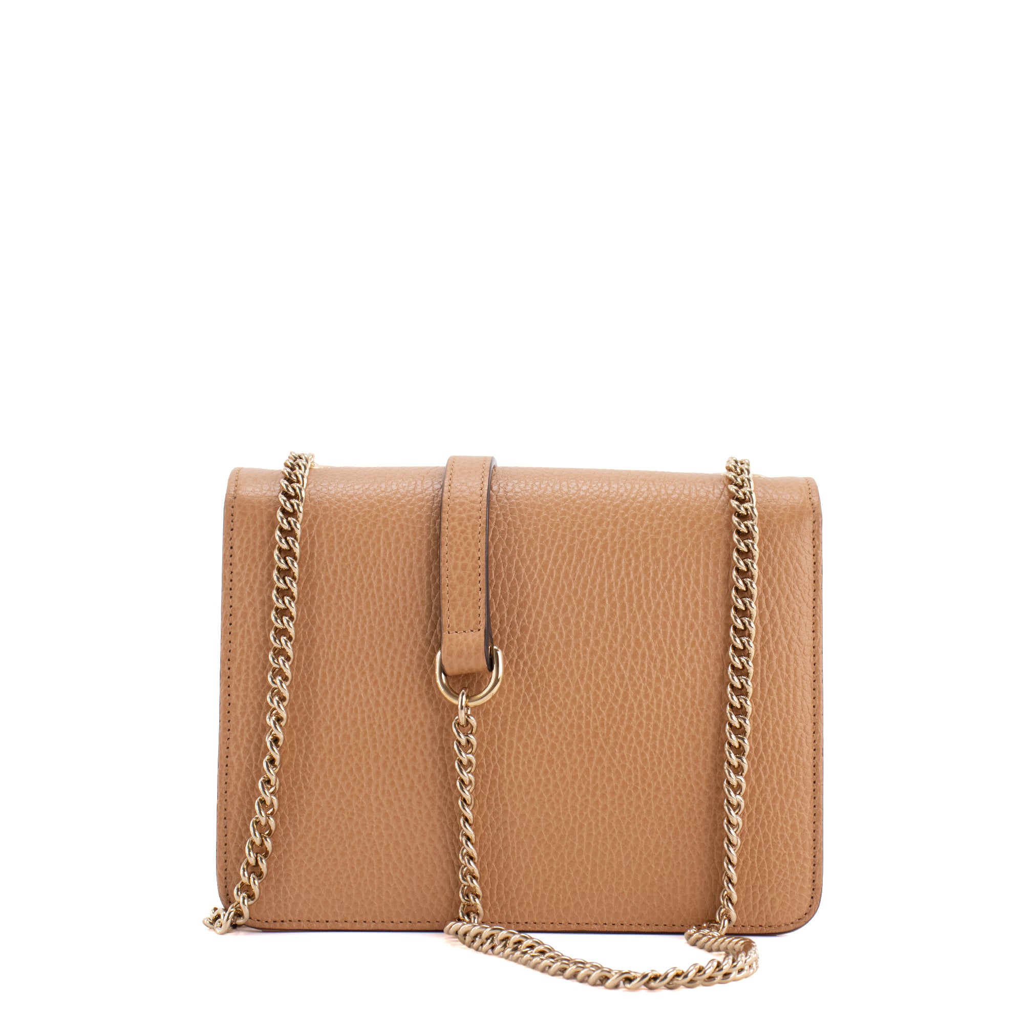 GUCCI - Sac à bandoulière Interlocking Gucci en cuir grainé marron