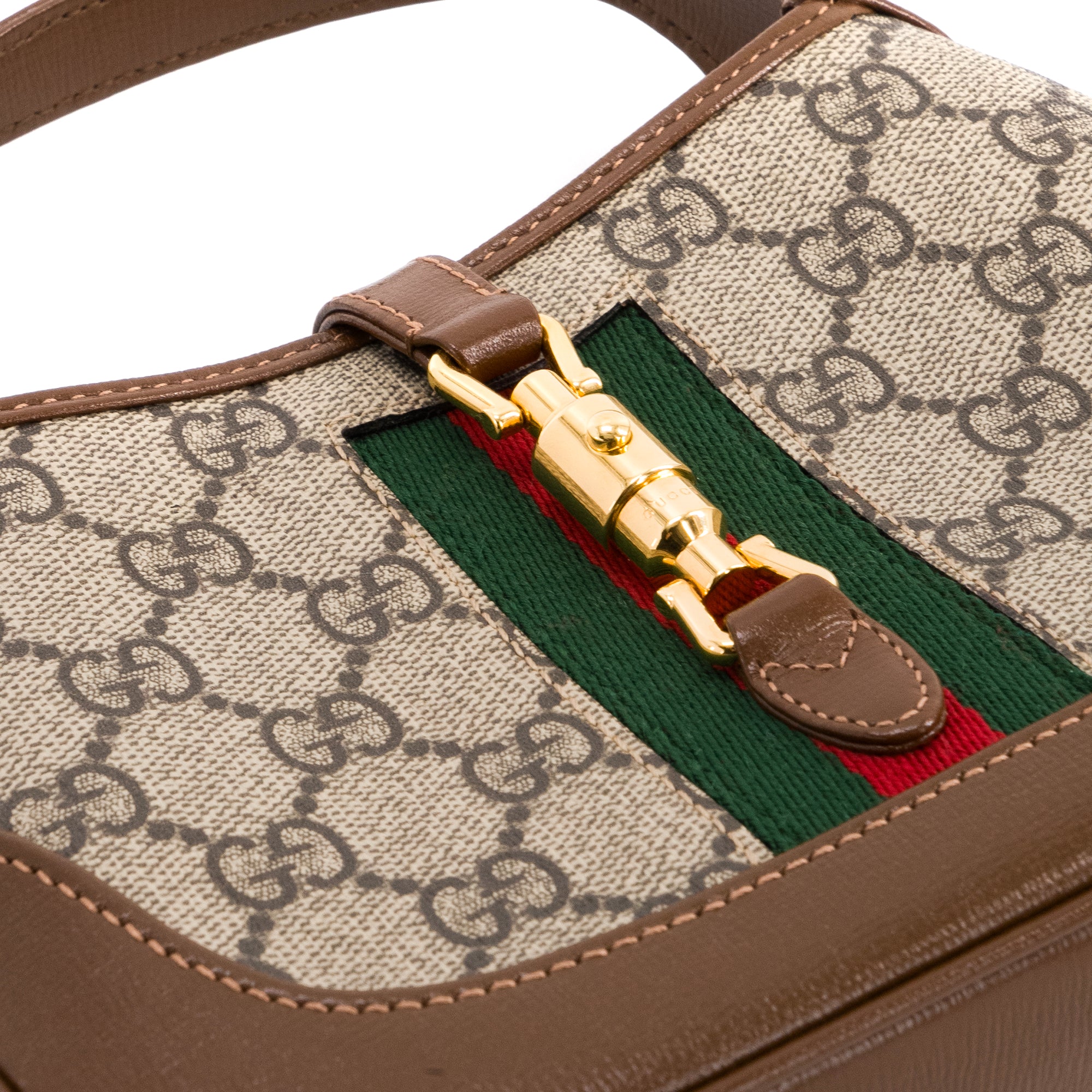 GUCCI - Sac à bandoulière Jackie 1961 mini Gucci en toile enduite et cuir marron