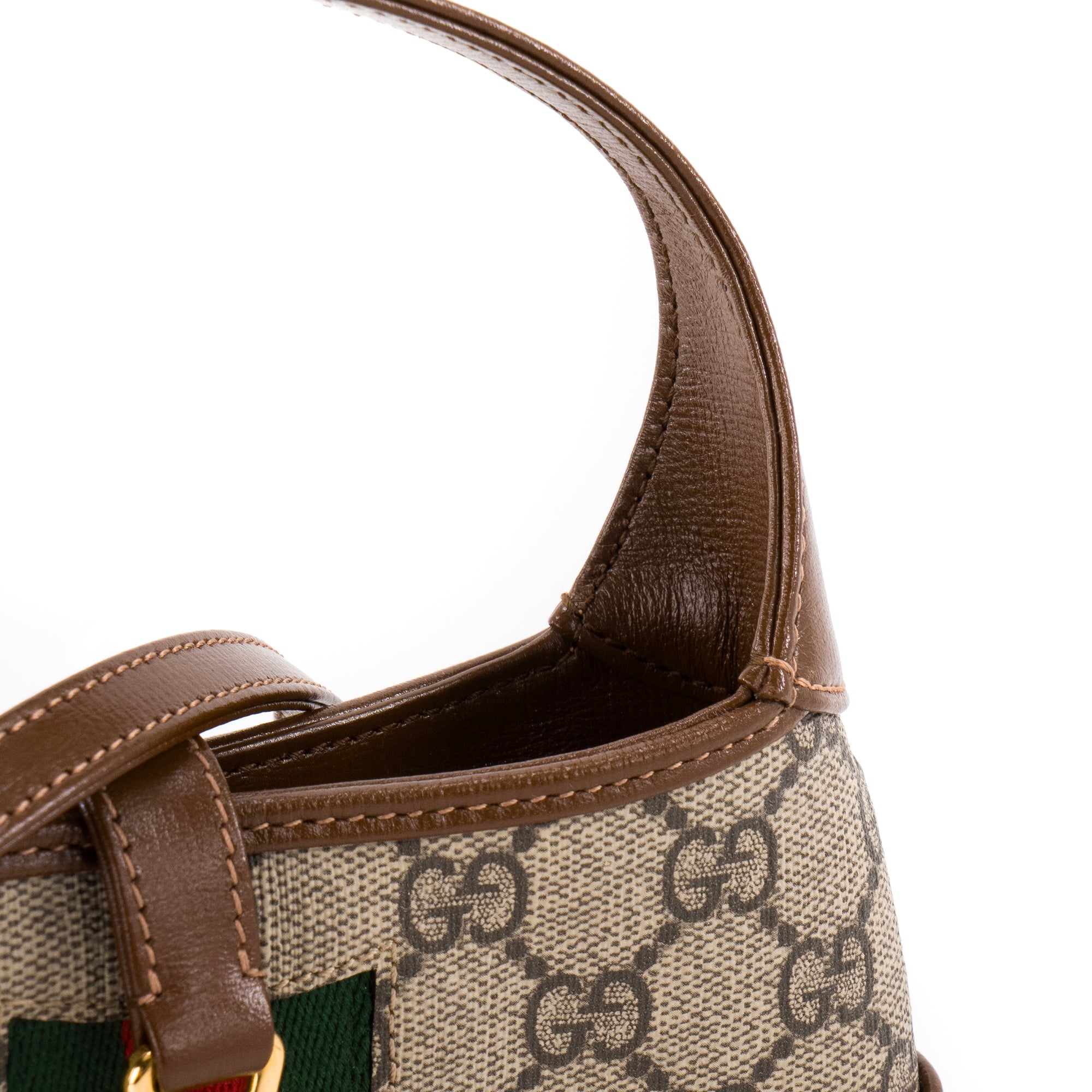 GUCCI - Sac à bandoulière Jackie 1961 mini Gucci en toile enduite et cuir marron