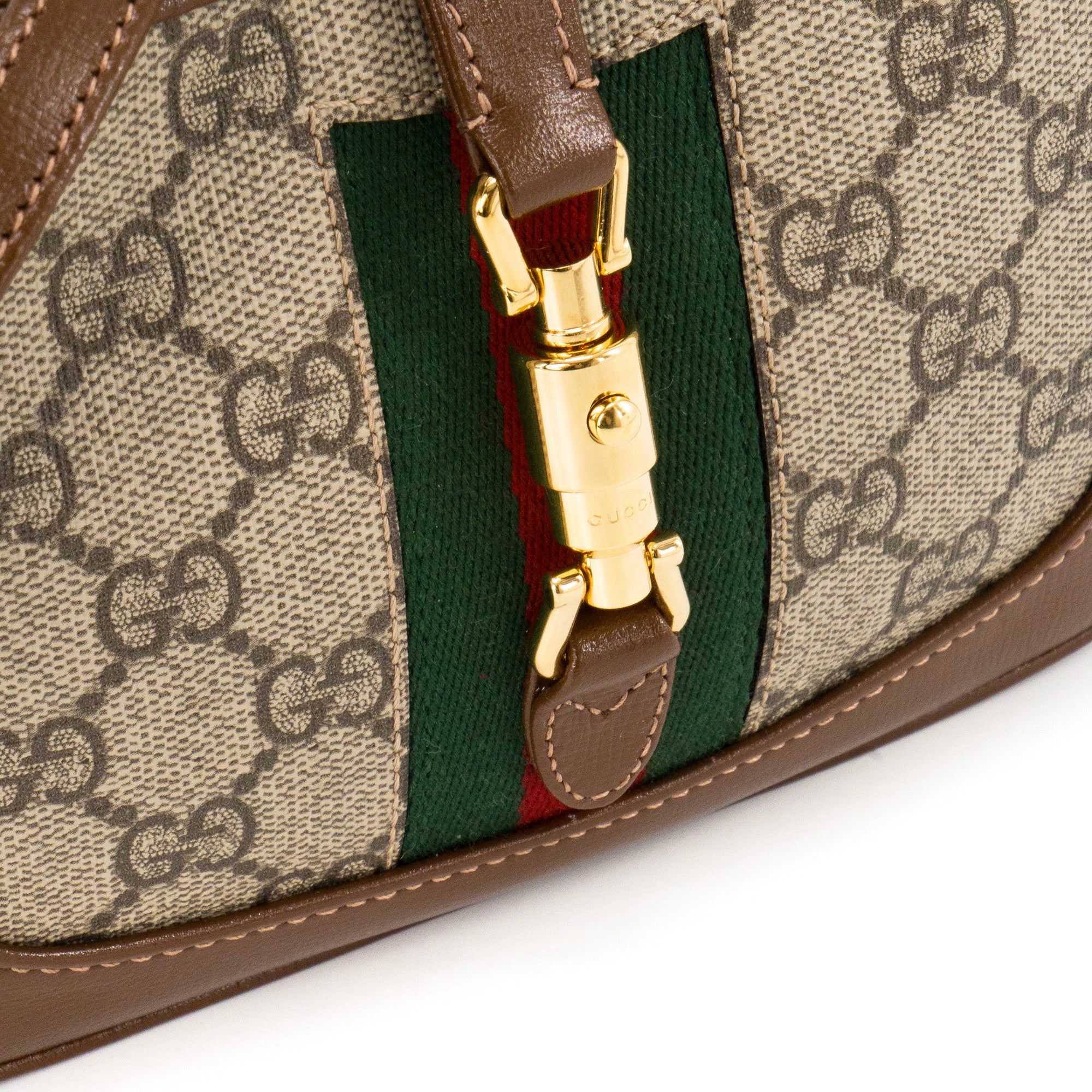 GUCCI - Sac à bandoulière Jackie 1961 mini Gucci en toile enduite et cuir marron