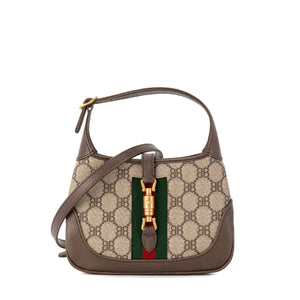 GUCCI - Sac à bandoulière Jackie 1961 The Hacker Project Gucci x Balenciaga en toile enduite et cuir grainé marron édition limitéen