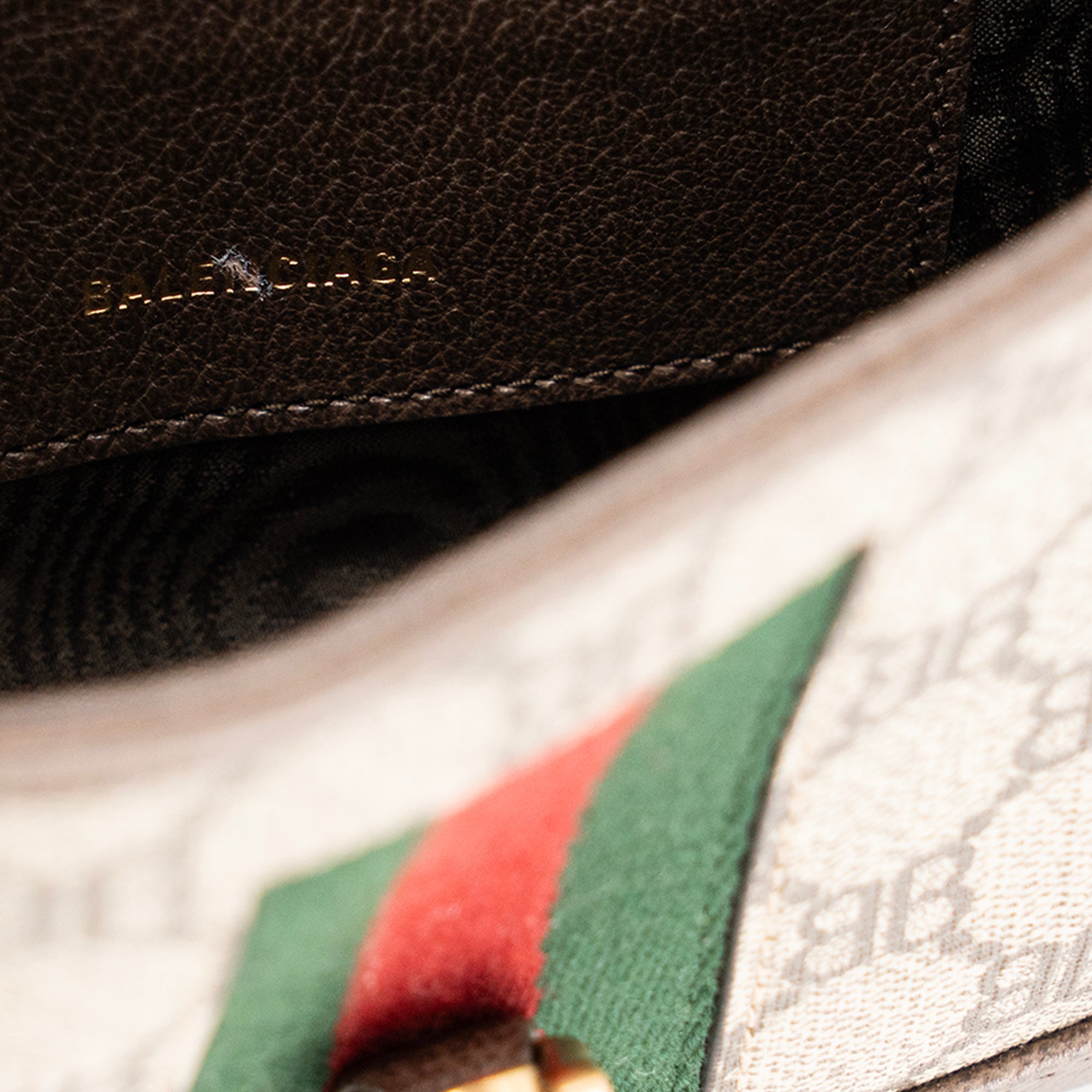 GUCCI - Sac à bandoulière Jackie 1961 The Hacker Project Gucci x Balenciaga en toile enduite et cuir grainé marron édition limitée