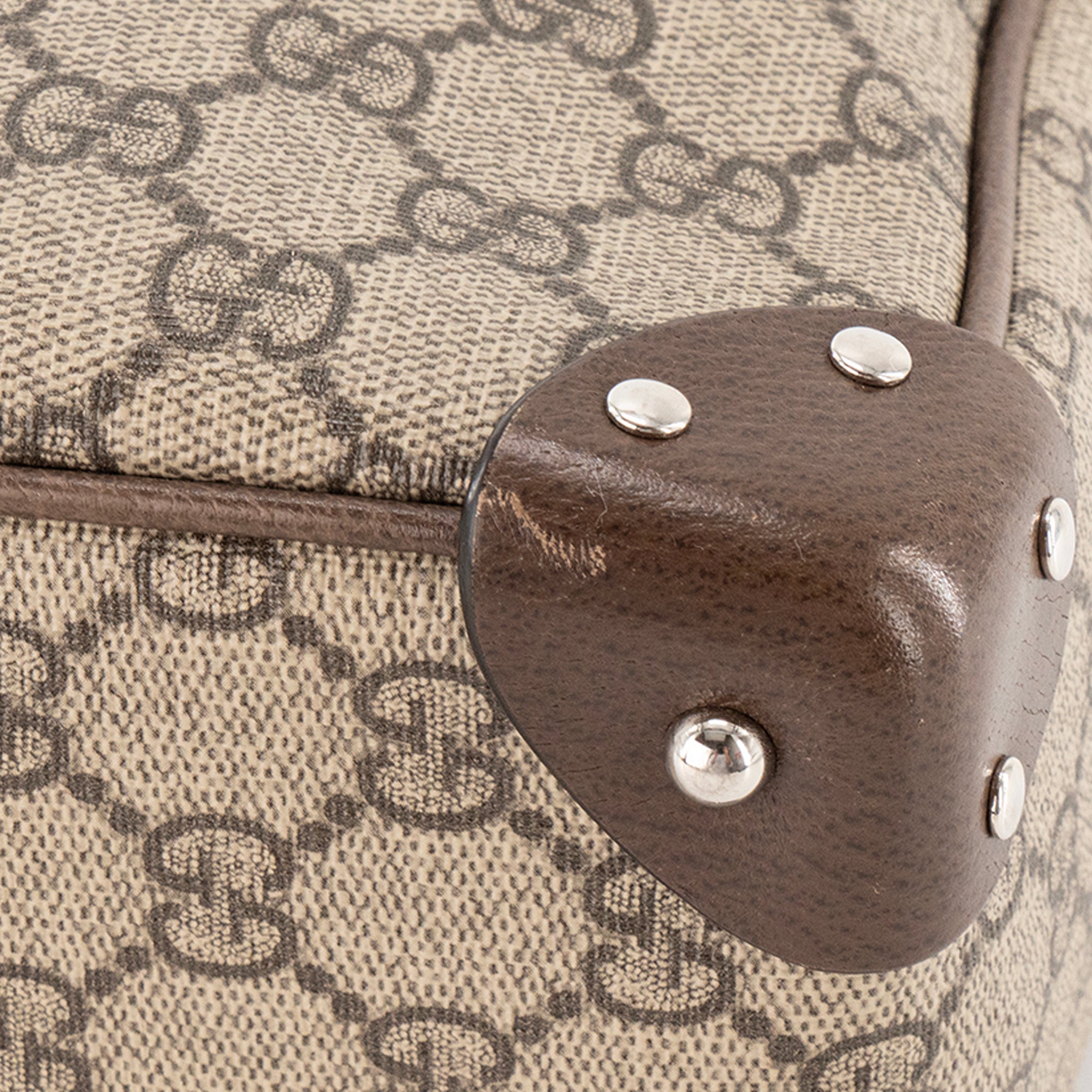 GUCCI - Sac à bandoulière Malle Gucci en toile enduite monogrammée marron