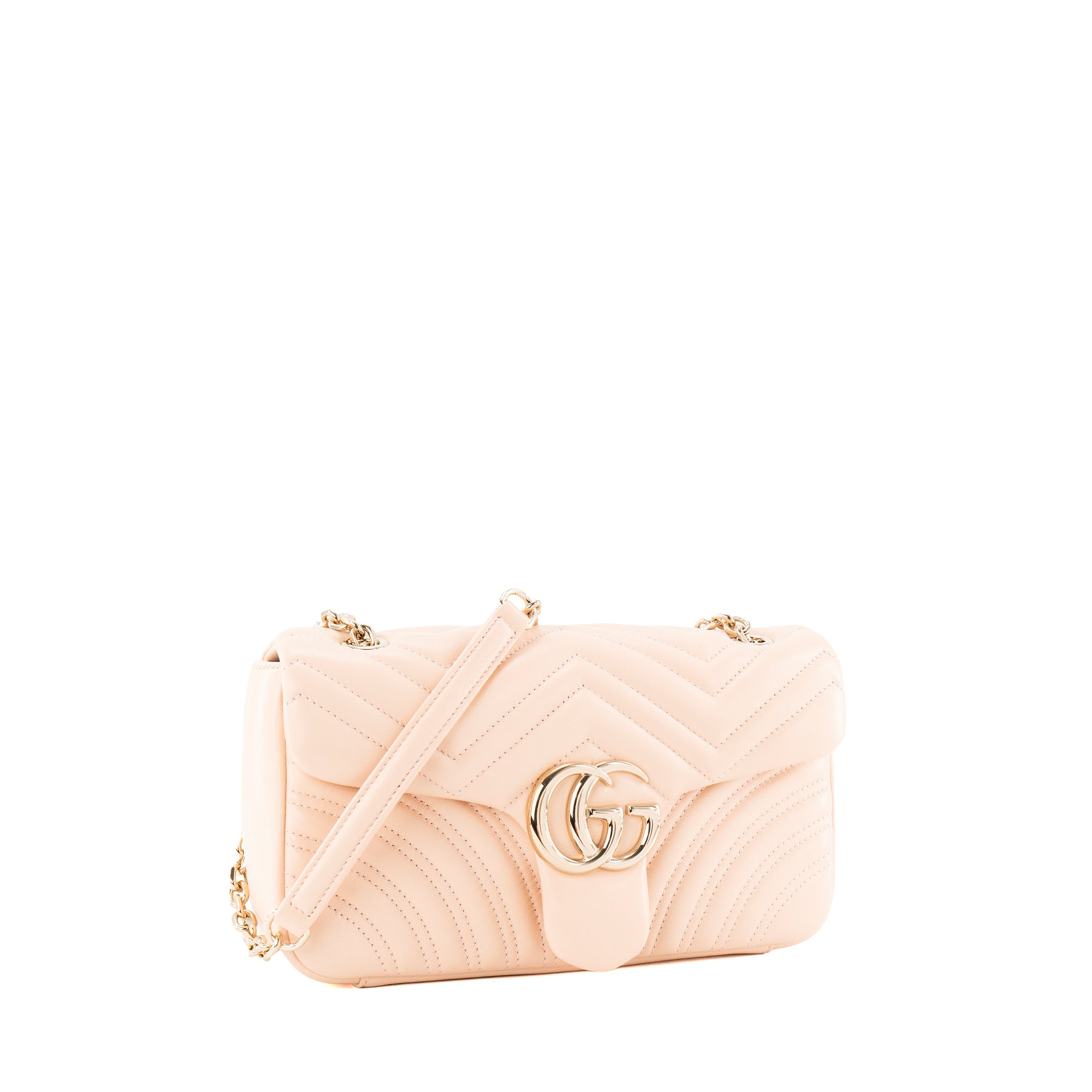 GUCCI - Sac à bandoulière Marmont Medium Gucci en cuir lisse rose