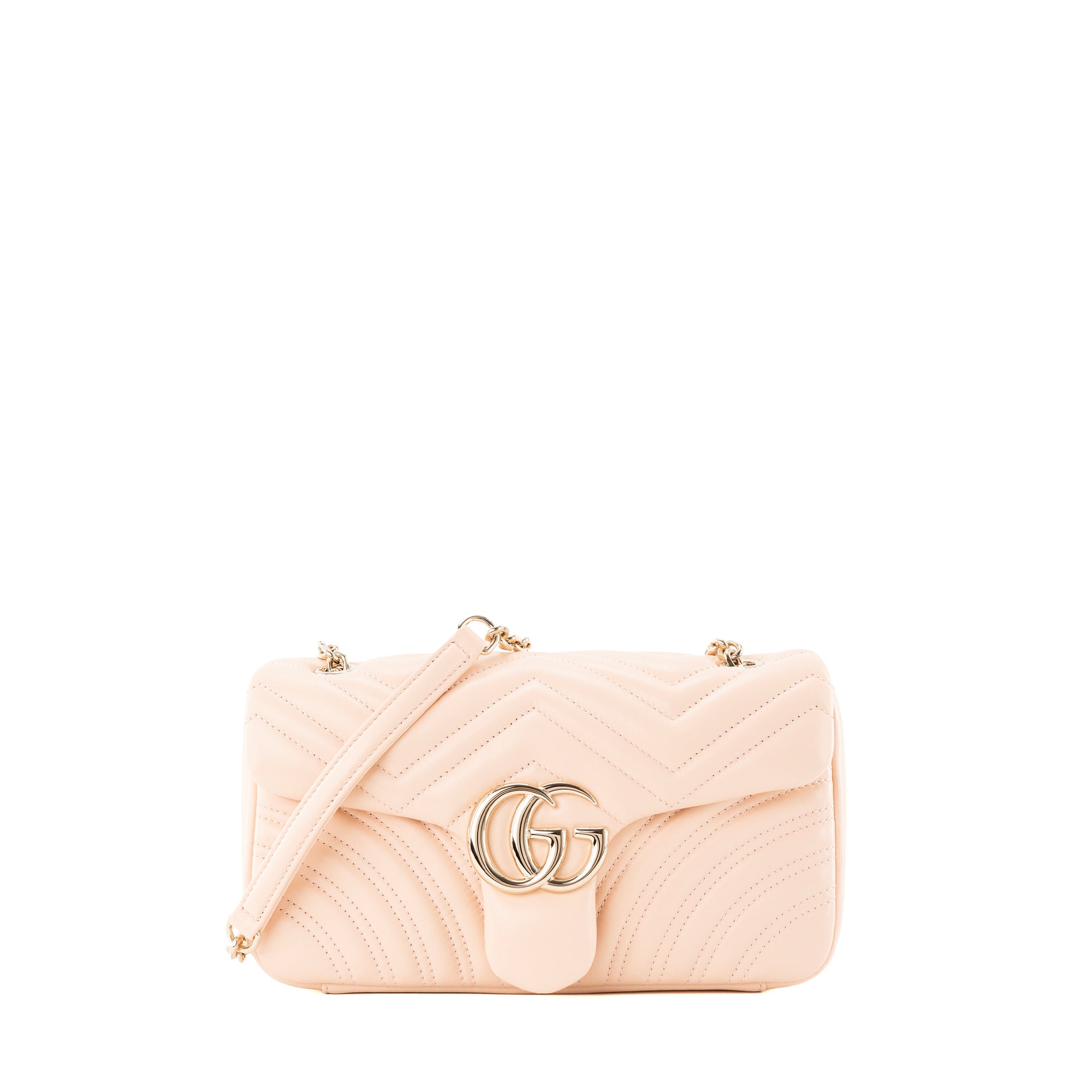 GUCCI - Sac à bandoulière Marmont Medium Gucci en cuir lisse rose